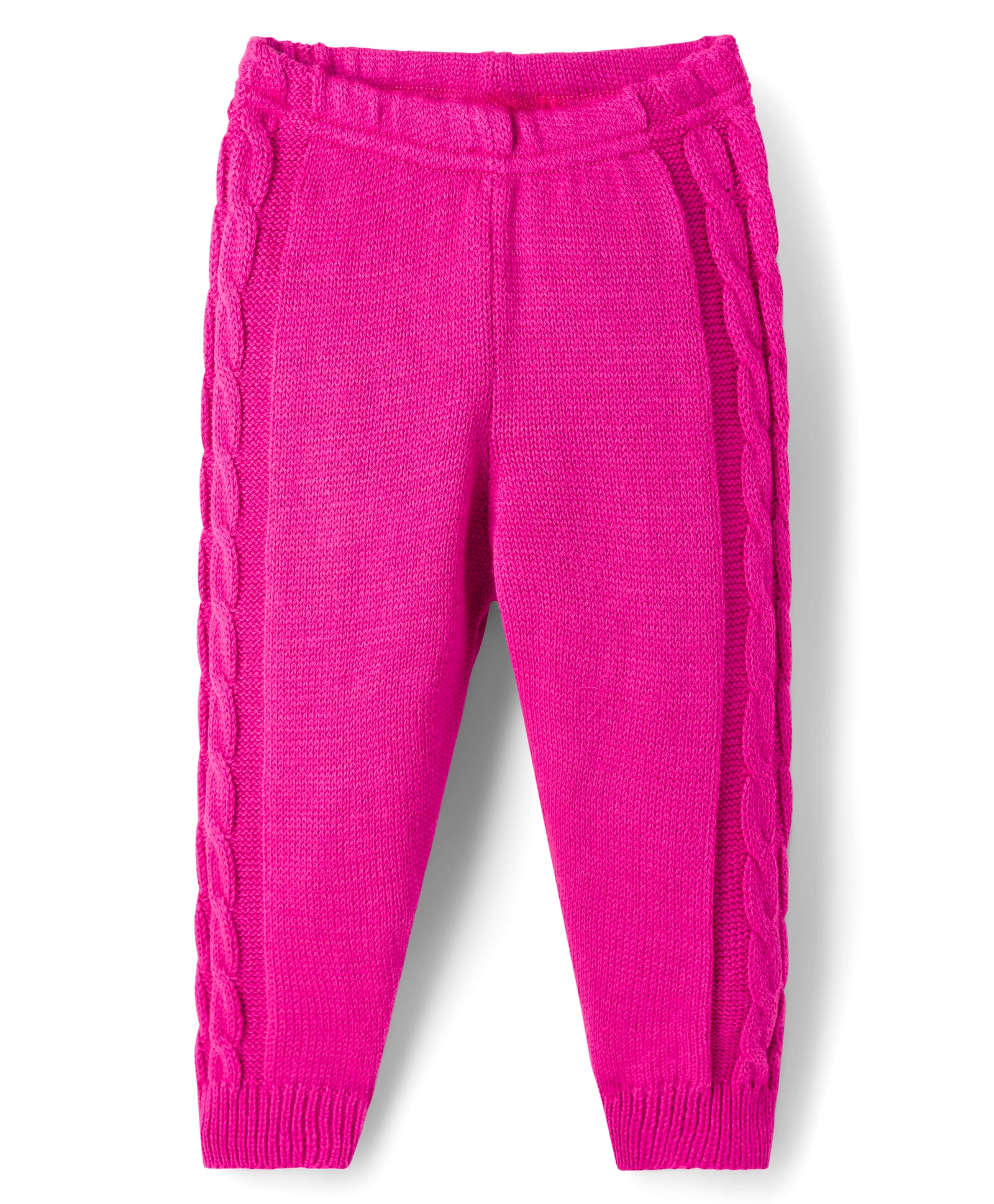 Babyhug Knit Full Length Fleece & Woollen Pant With Cable Knit Design - Dark Pink-picture-26