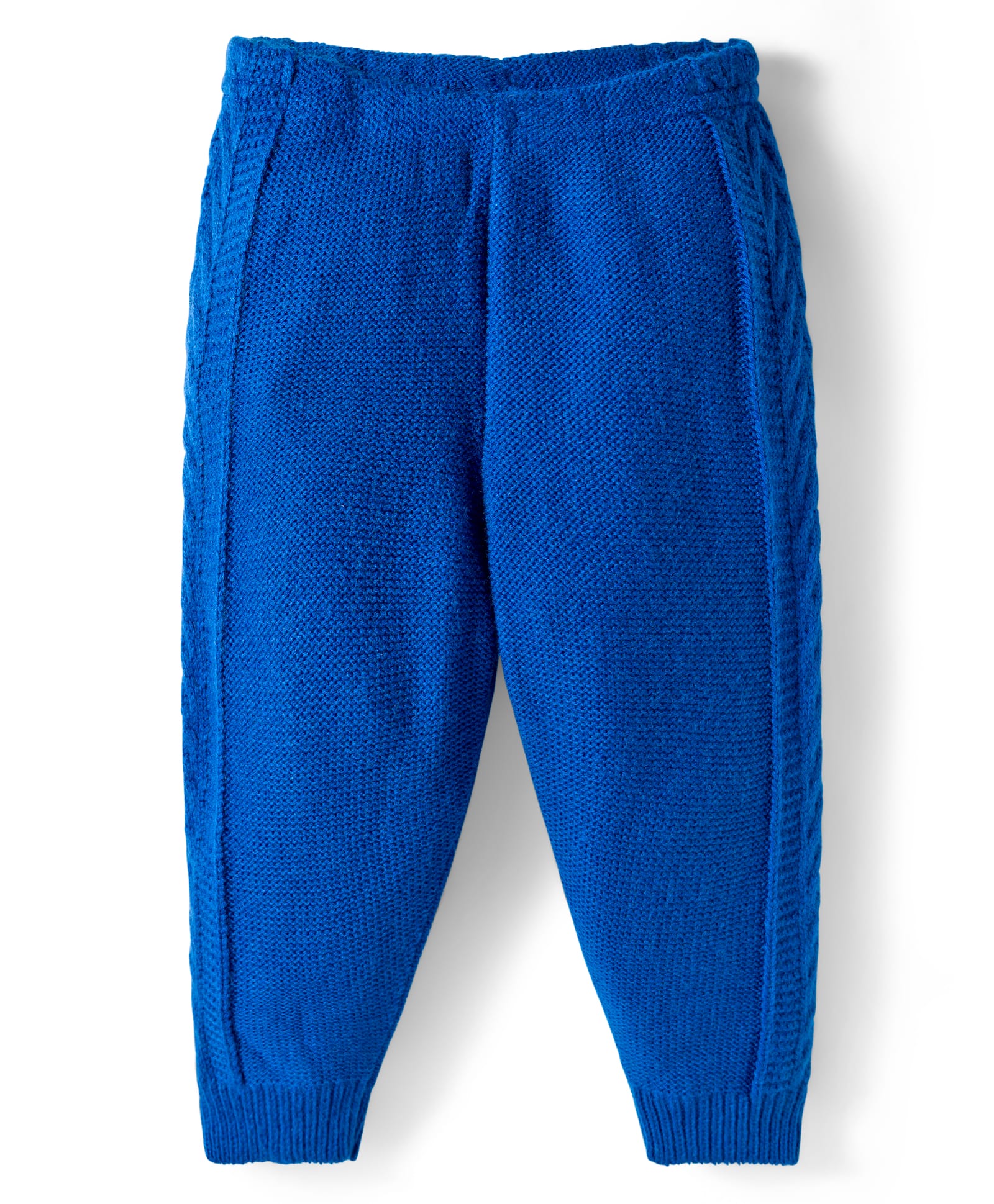 Babyhug Knit Fleece & Woollen Full Length Solid Color Joggers - Blue