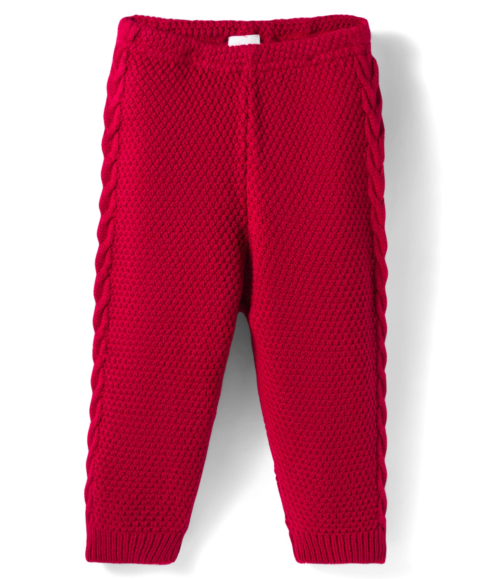 Babyhug Knit Full Length Solid Colour Fleece & Woollen Pant -Red