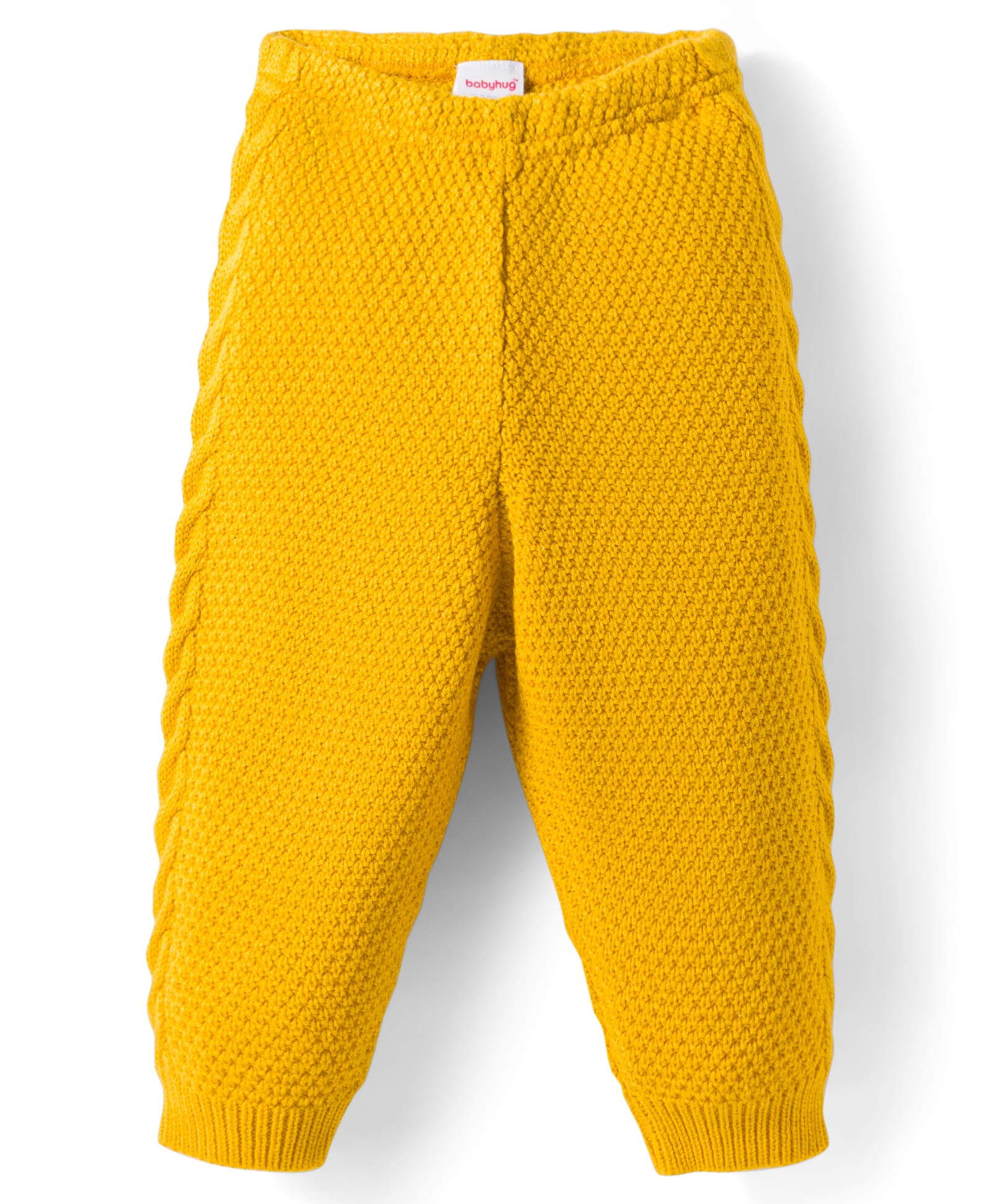 Babyhug Knit Full Length Solid Colour Fleece & Woollen Pant - Yellow-image-49