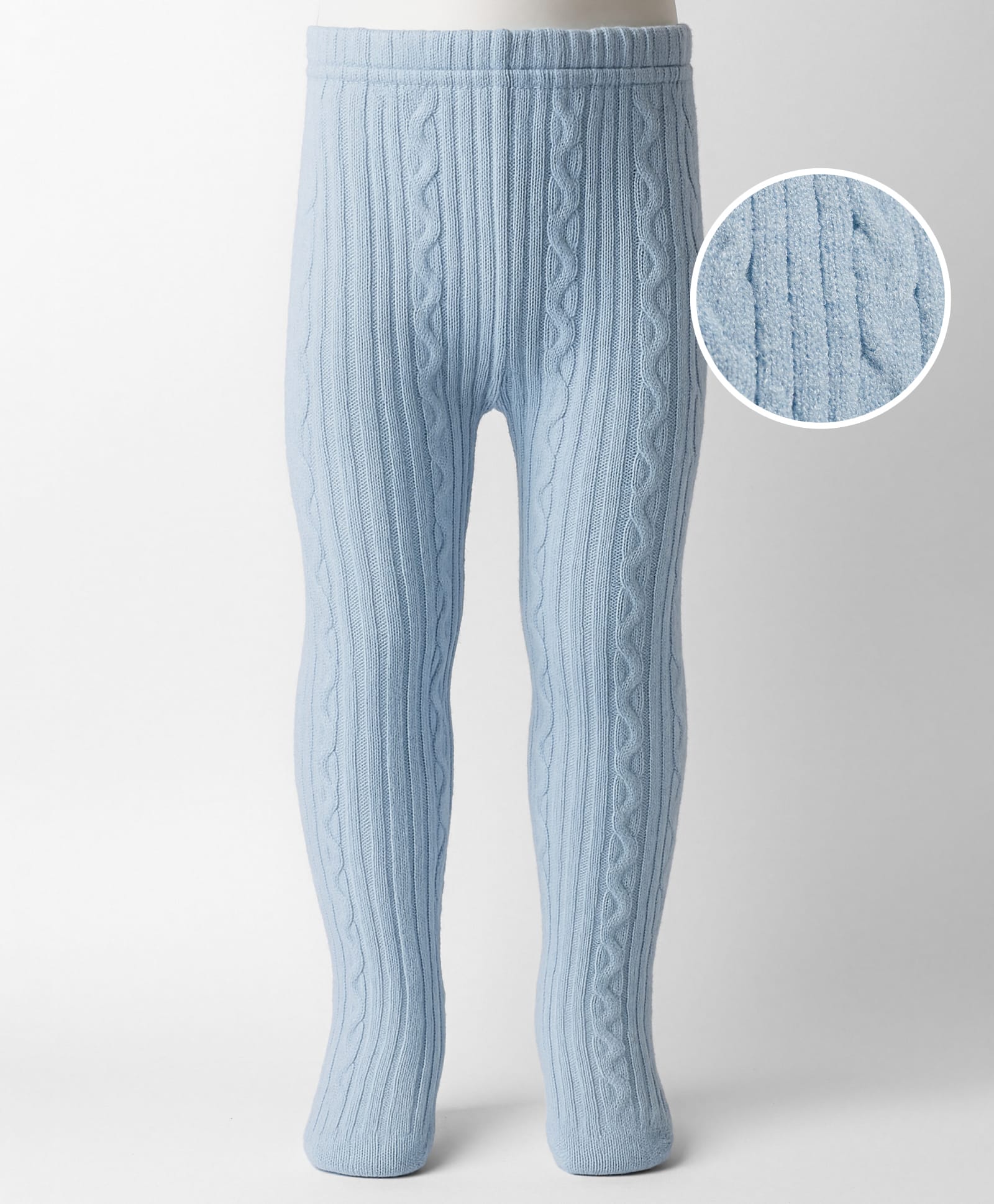 Babyhug Knit Full Length Fleece & Woollen Pant With Cable Knit Design - Blue-picture-14