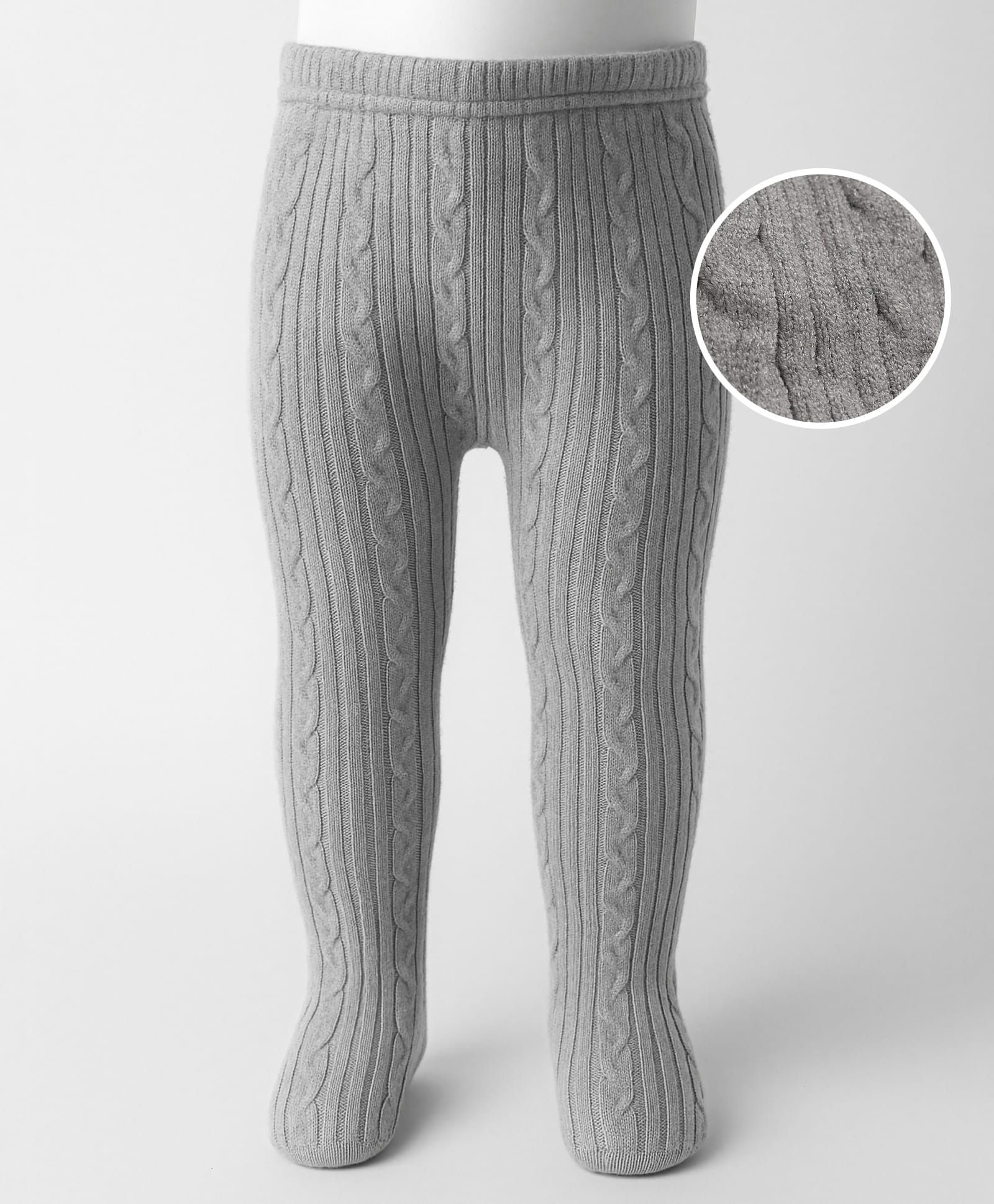 Babyhug Knit Full Length Fleece & Woollen Pant With Cable Knit Design - Grey-image-39