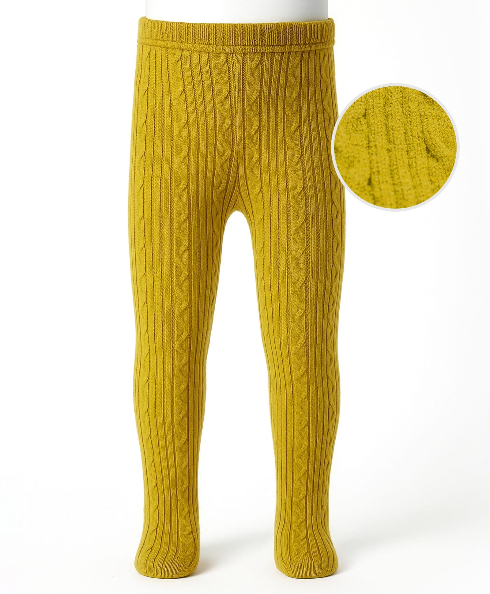 Babyhug Knit Footed Woollen Bootie Legging with Cable Knit Design - Yellow-picture-27