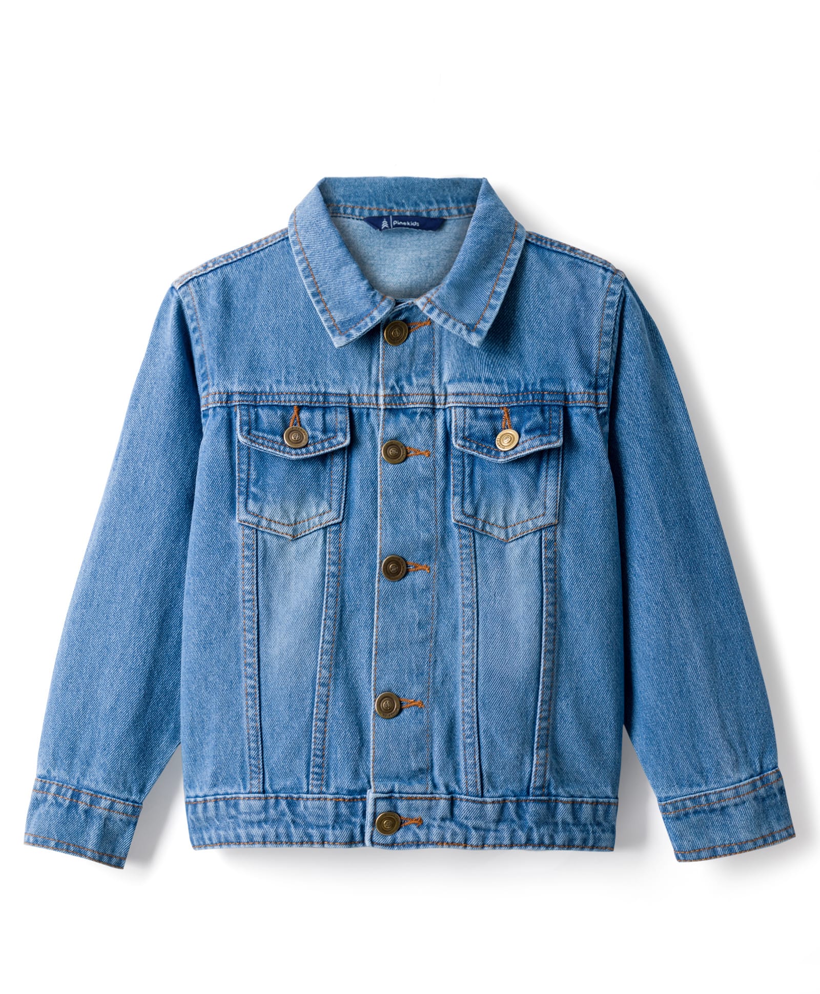 Pine Kids Cotton Woven Full Sleeves Solid Color Denim Jacket - Light Blue-picture-13