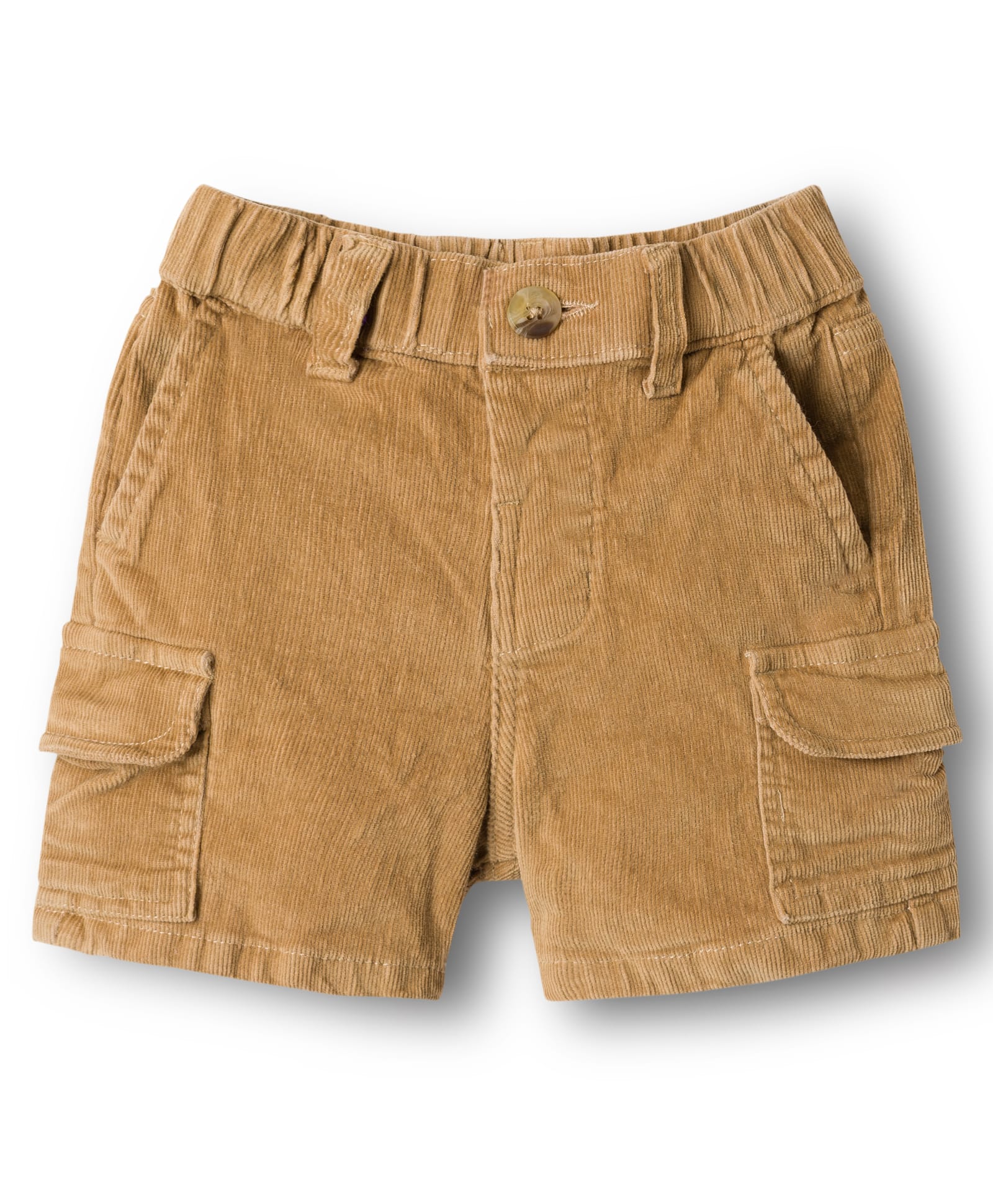 Bonfino Cotton Woven Knee Length Corduroy Shorts With Pockets - Beige-image-42