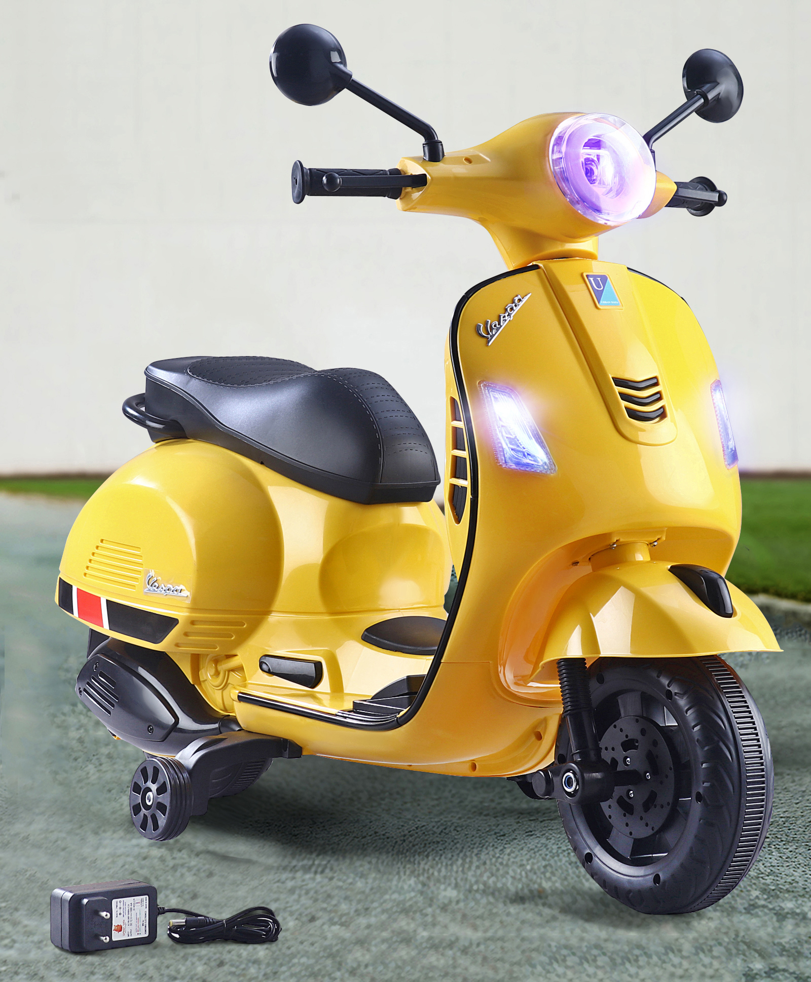 Battery Operated Ride On Scooter with Music & Light-Yellow| Balance Wheels| Rechargeable Battery| USB & AUX Facility| Comfortable Seat| Foot Accelerator| Toy for 2 to 5 Yrs Boys & Girls| Activity Gift-image-42