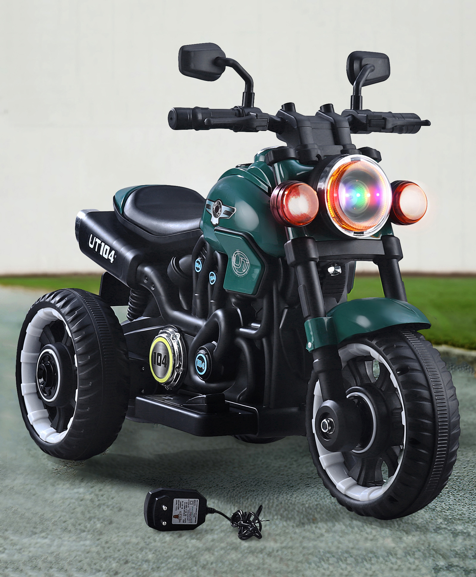 Hawk Three Wheel Battery Operated Ride on Bike with Music & Lights - Green| Foot Accelerator| Toy for 18 months to 5 Year Boys & Girls| LED Lights| Rechargeable Battery| Safe Speed-image-6