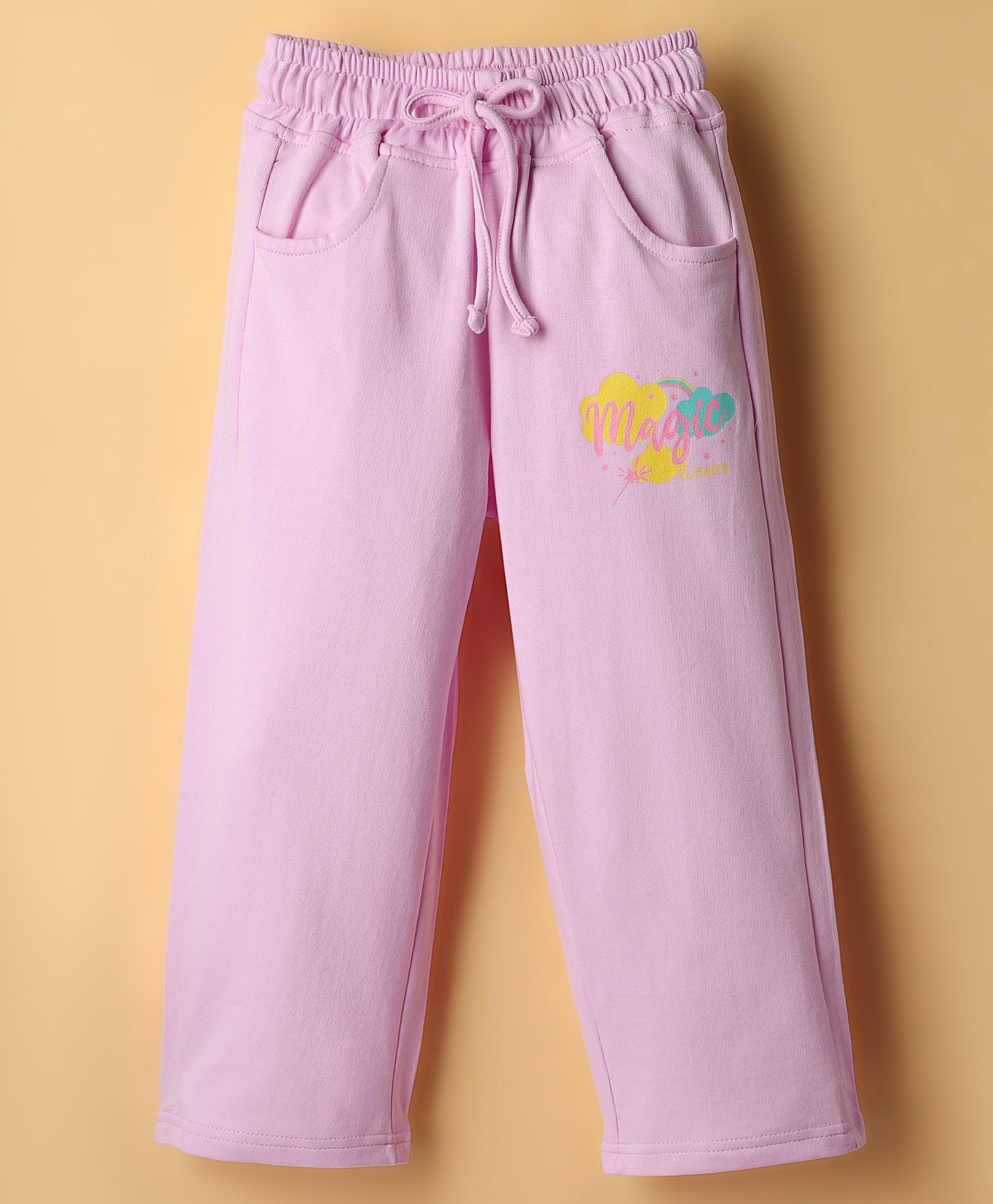 Olio Kids Looper Knit Full Length Lounge Pant with Rainbow Print - Lilac-image-14