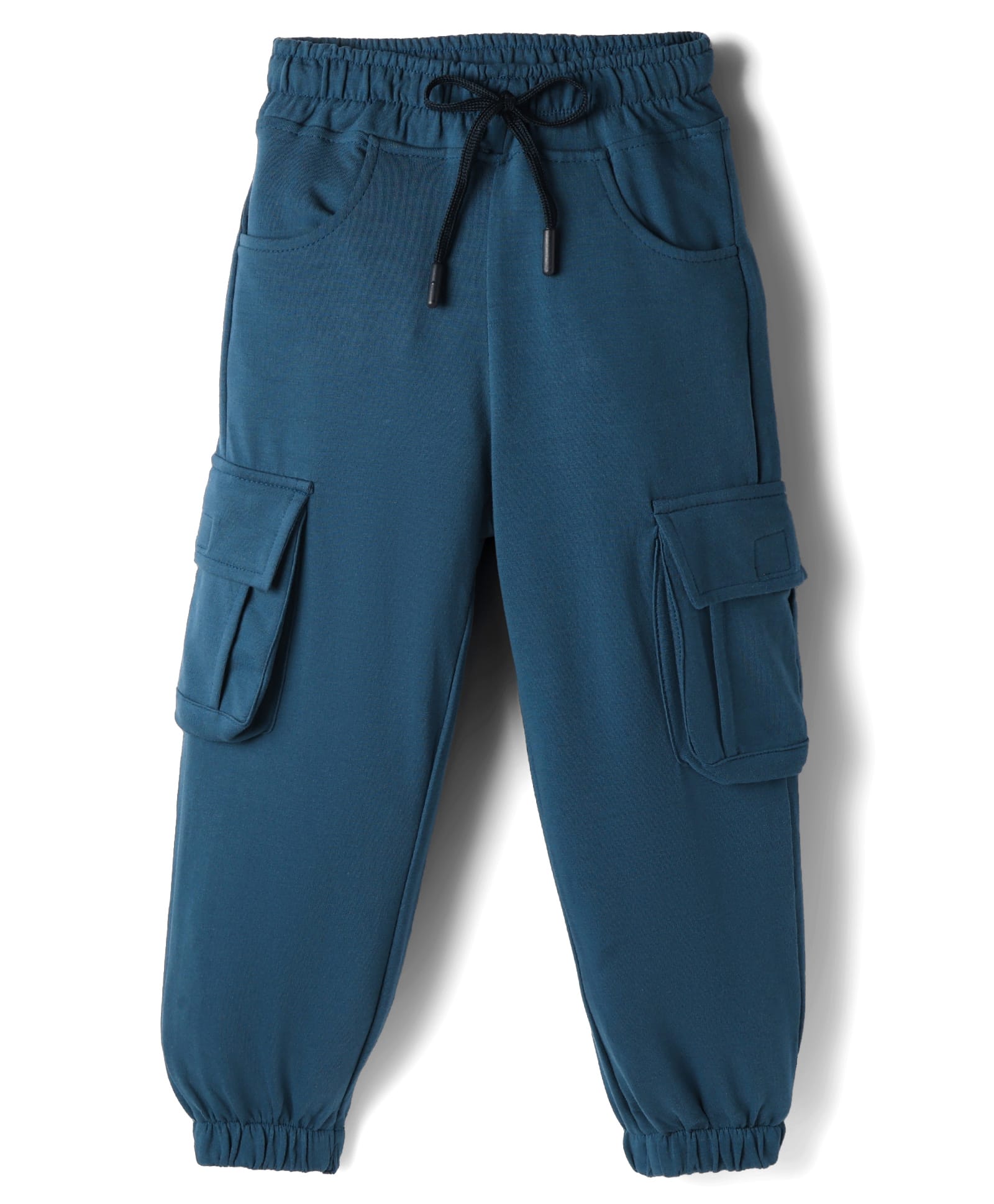 Olio Kids Looper Knit Full Length Lounge Pants with Cargo Pockets - Navy Blue-image-39