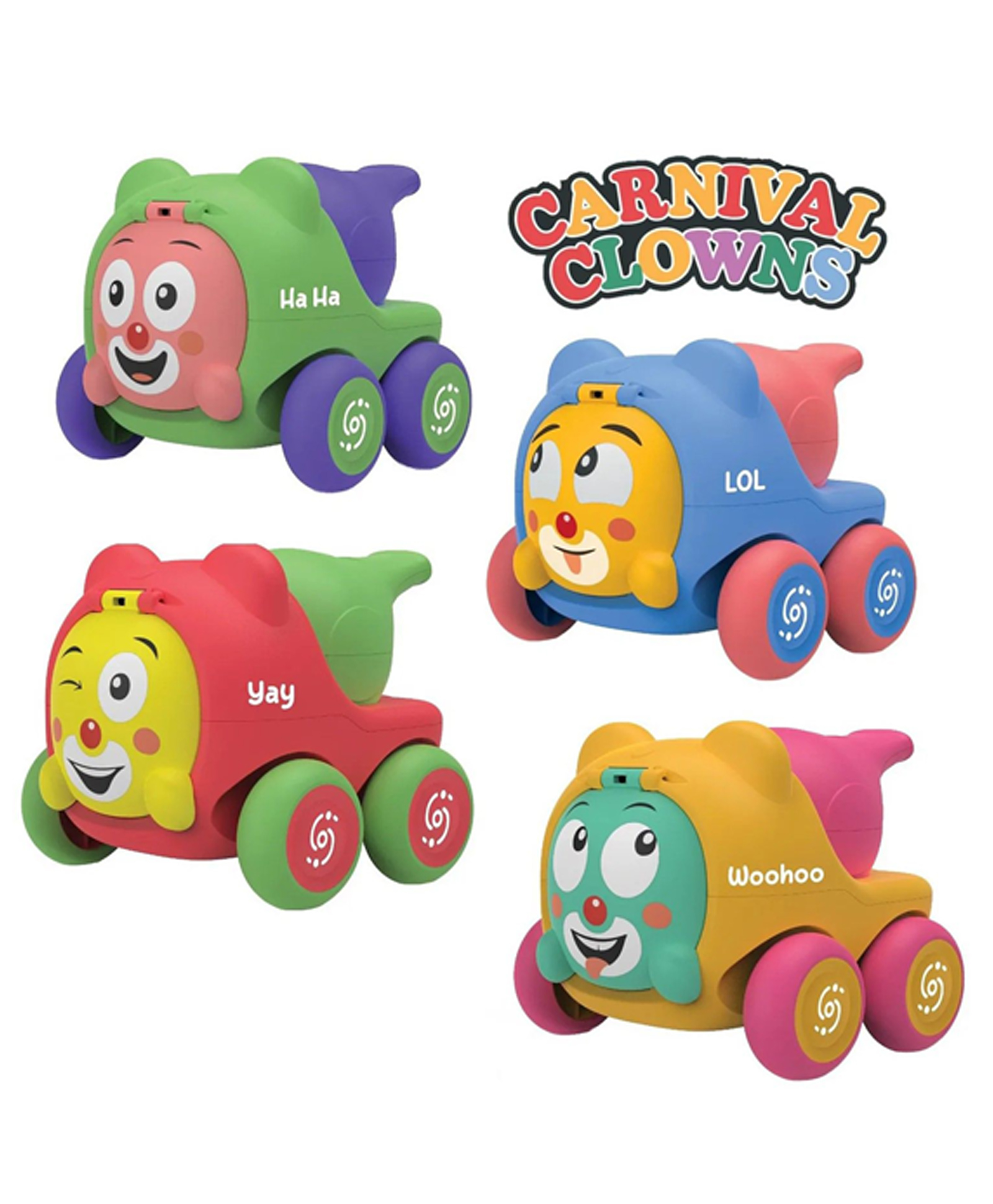 ADKD Friction Powered Carnival Clowns Candy Vehicles Toys Pack of 4 (Random Color & Design)-picture-27