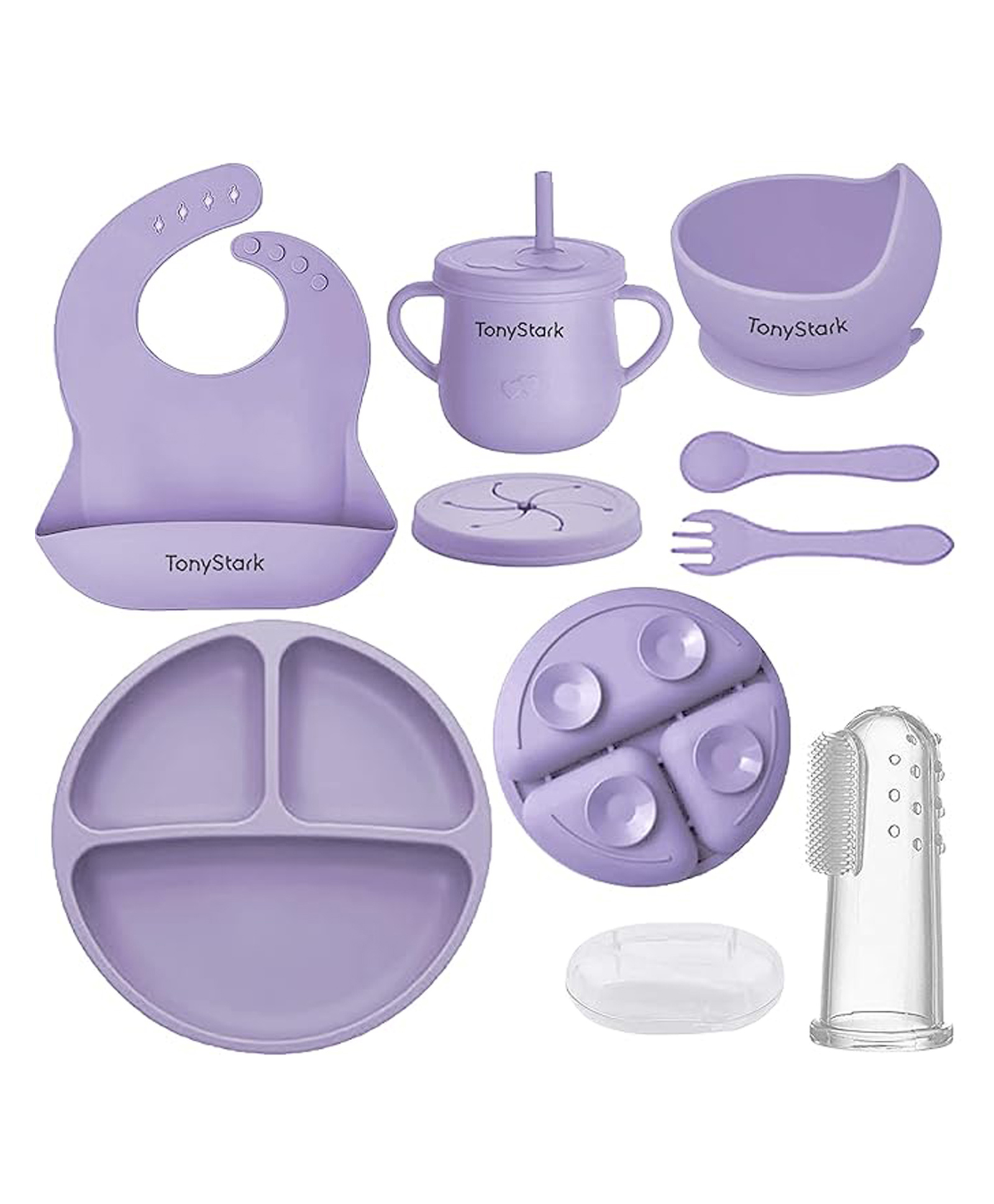 Tony Stark Silicone Bowl & Spoon for Baby Feeding, Good Suction Design for Toddler & Baby Bowl and Spoon Set, Non-Slip, BPA-Free Baby Product (Lavender)-picture-18