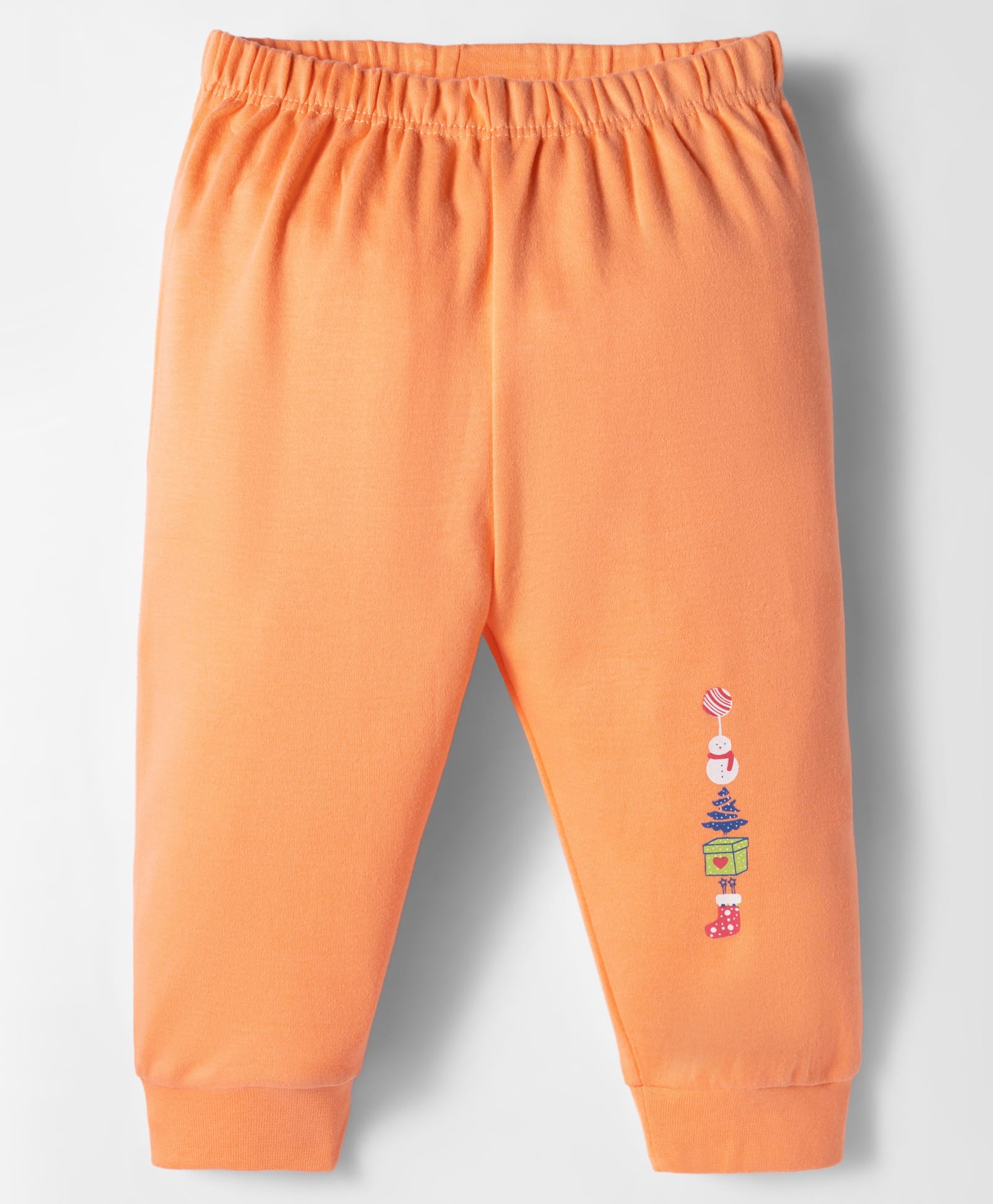 Tango Interlock Knit Full Length Lounge Pant With Christmas Print - Orange-picture-35
