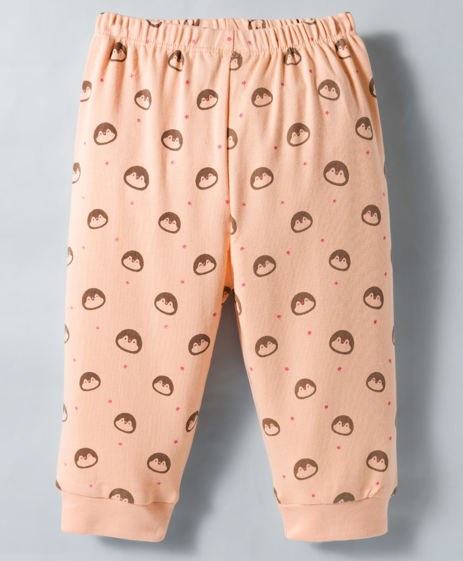Tango Interlock Knit Full Length Lounge Pant With Penguin Print - Peach-picture-18