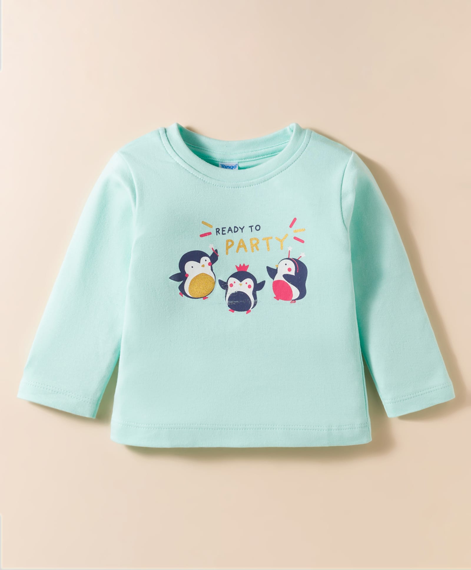 Tango Interlock Knit Full Sleeves T-Shirt with Penguin Print - Light Blue-picture-39