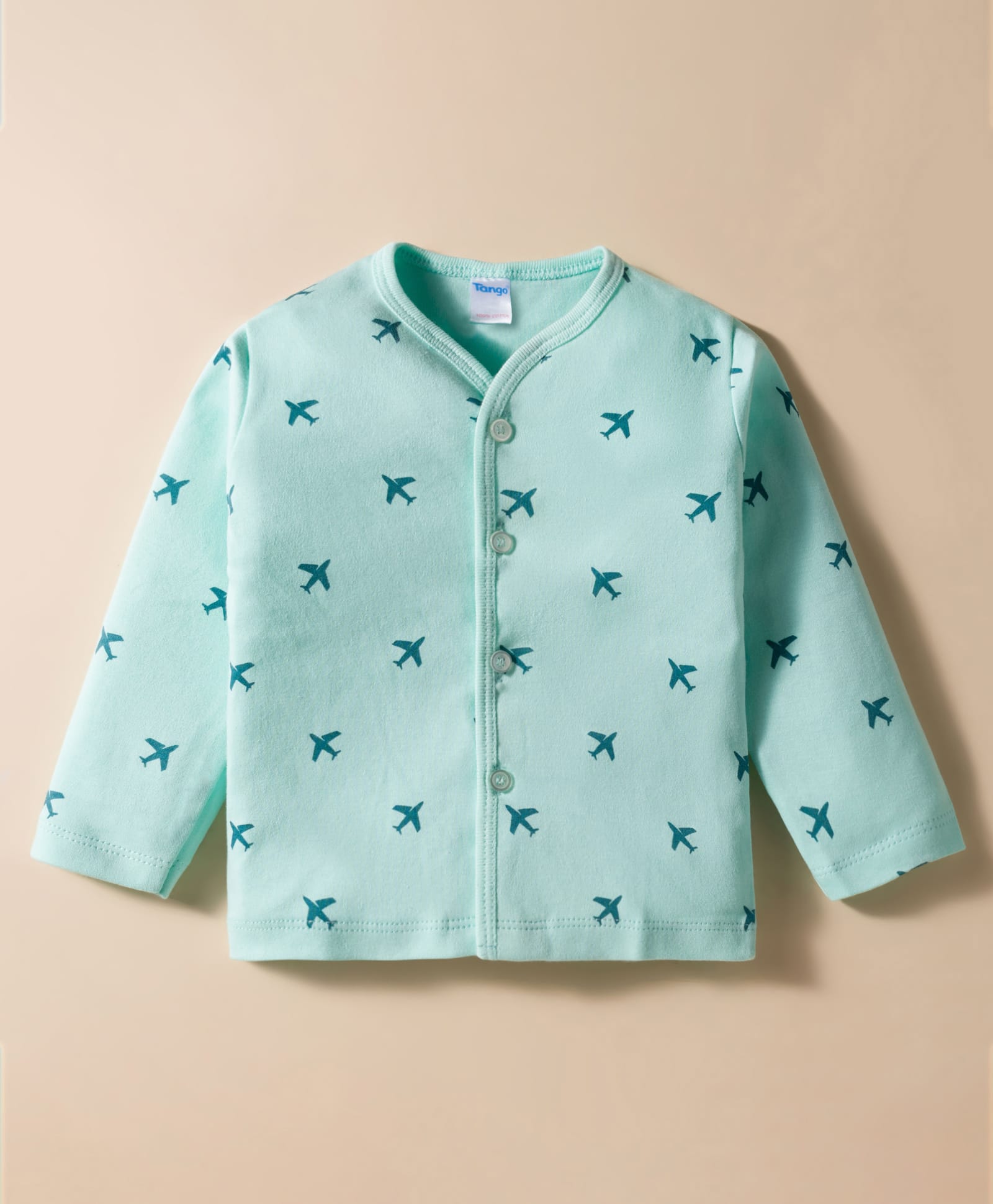 Tango Single Jersey Knit Full Sleeves Jhabla with Vehicle Print - Sea Green-picture-22