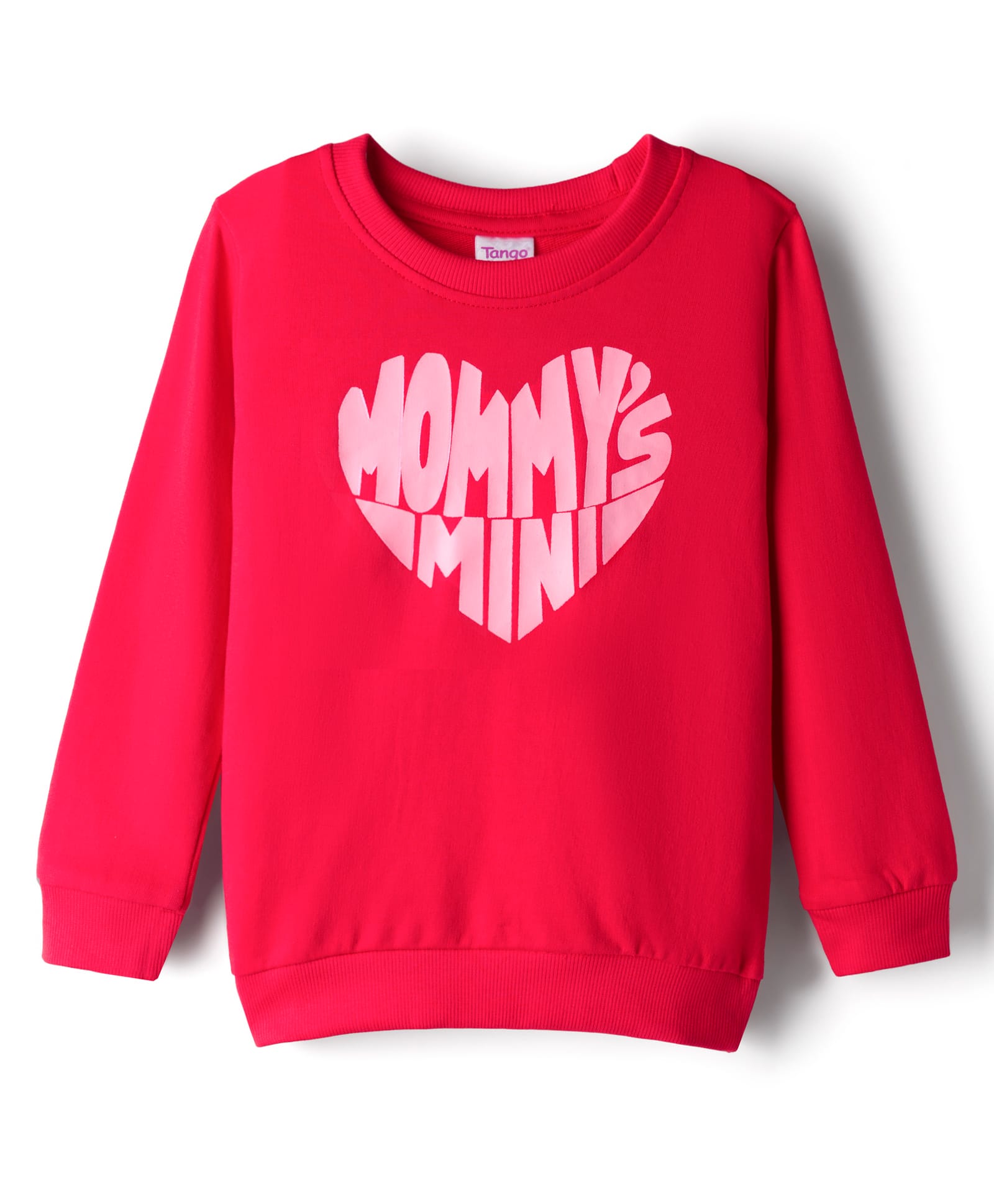 Tango Looper Knit Full Sleeves T-Shirt with Mommy's Mine Text Print - Red-picture-19