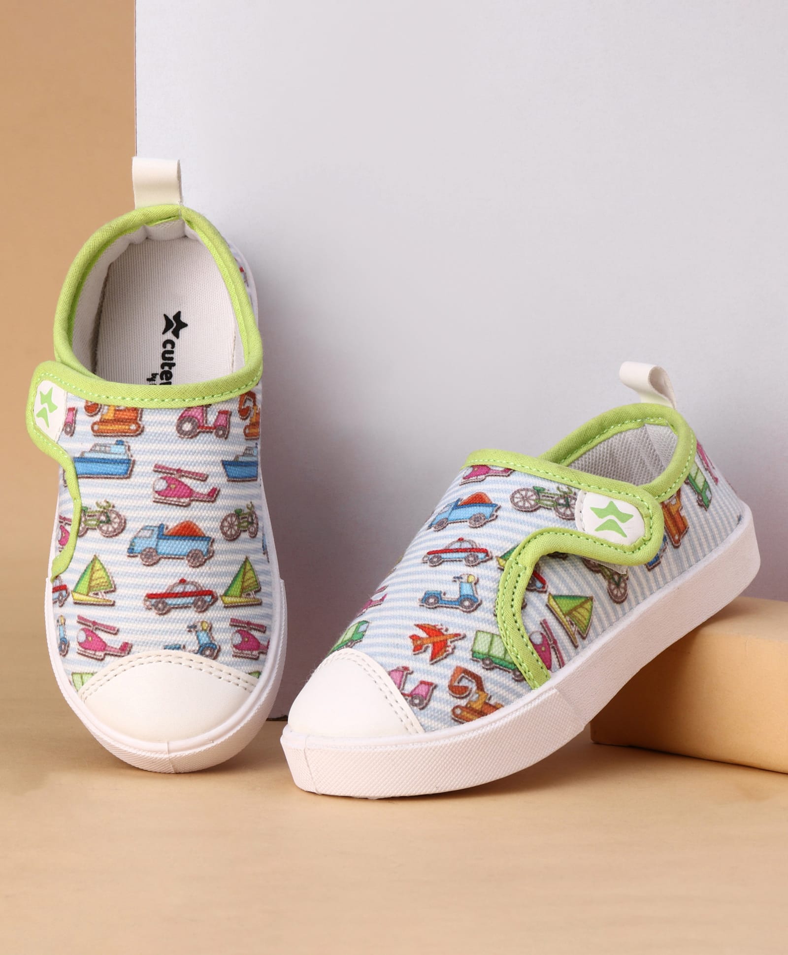 Cute Walk by Babyhug Velcro Closure Casual Shoes with Vehicle Print - Multicolor-picture-46
