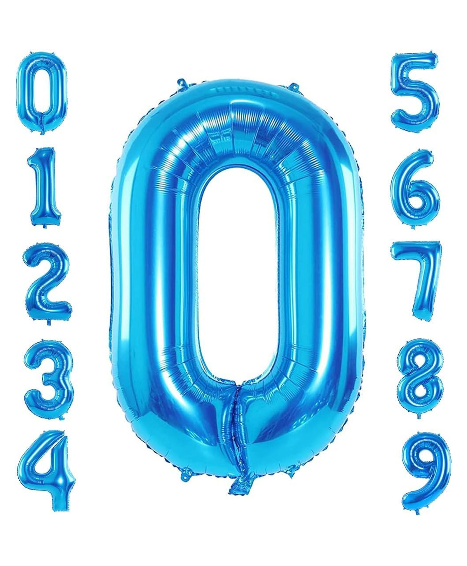 FI - FLICK IN 1 Pc Big Size Number 0 Foil Balloon 32 Inch Large Blue Number Foil Balloon 0 to 9 Number Balloons for Birthday Anniversary Decoration Items (Pack of 1, Blue)-image-47