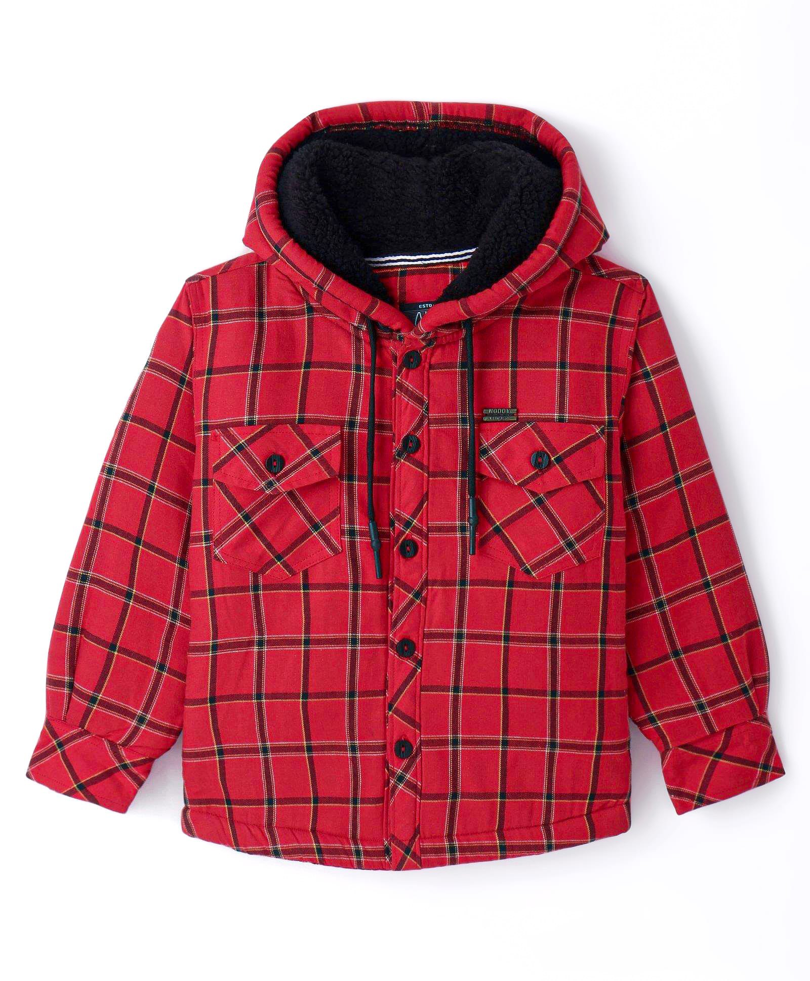 Noddy Full Sleeves Checked Hooded Jacket - Olive-picture-27