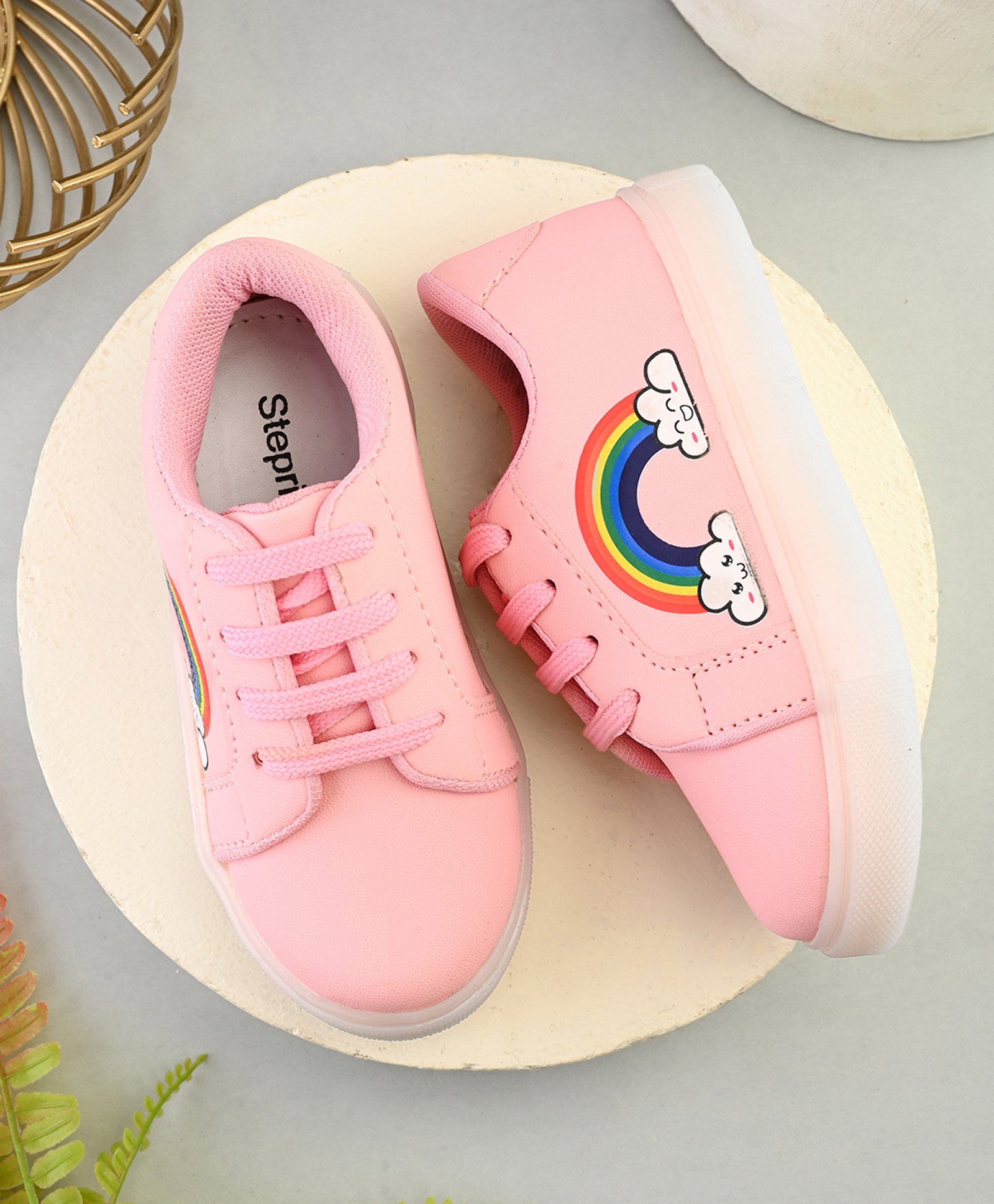 Steprite Rainbow Designed Lace Up Sneakers - Pink-picture-25