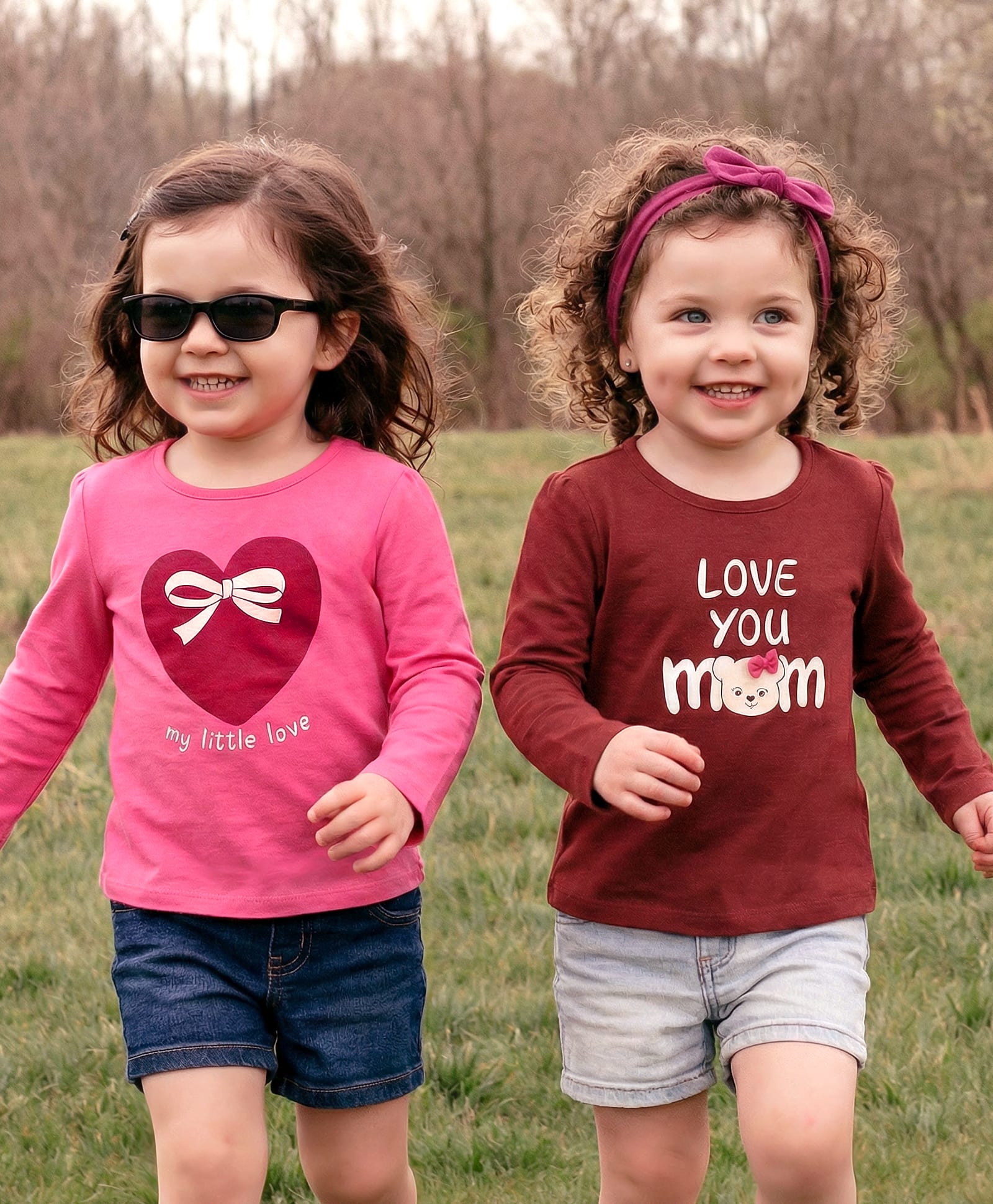 Babyoye 100% Cotton Knit With Eco Jiva Finish Full Sleeves T-Shirts with Heart Print Pack of 2 - Maroon & Dark Pink-picture-25