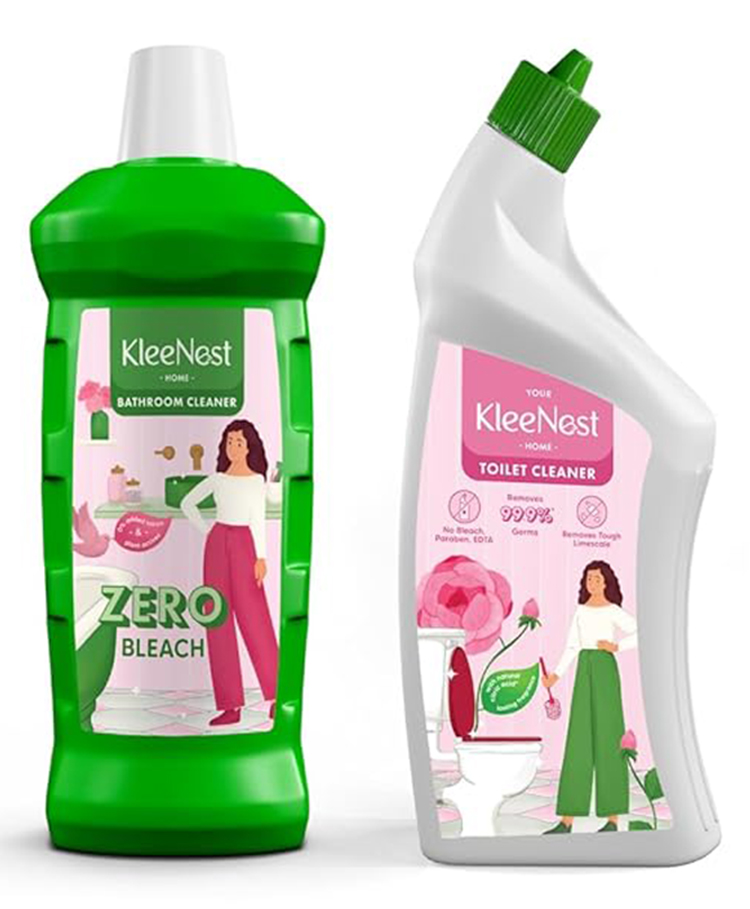 Kleenest Bathroom Cleaner & Toilet Cleaner Combo, Zero Bleach, Plant-Based, Rose Fragrance-image-31