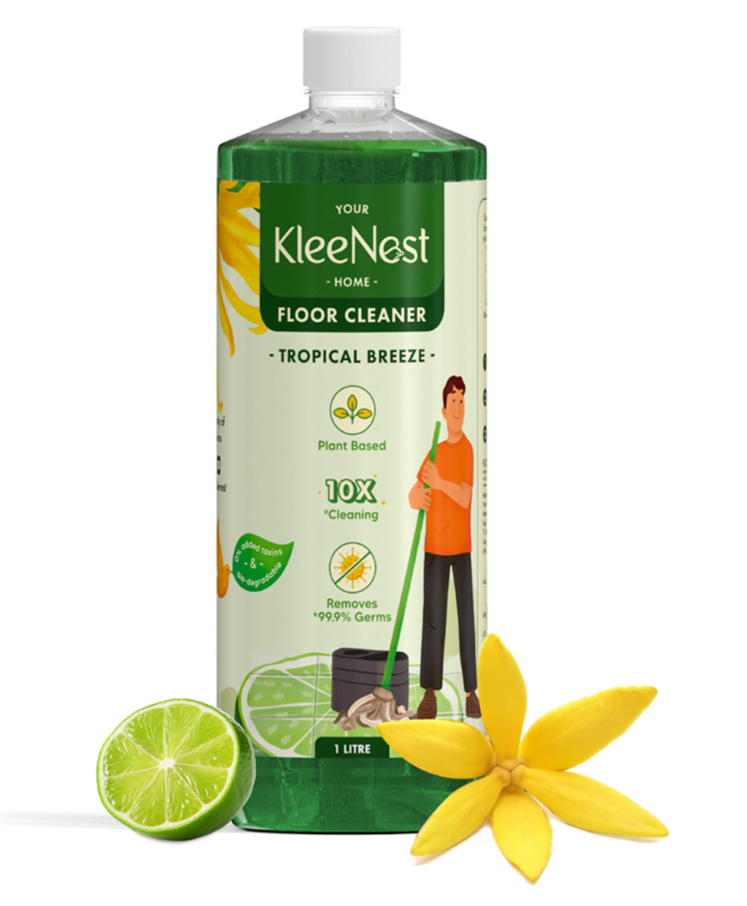Kleenest Natural Eco-friendly Floor Cleaner Liquid 1 Litre, Tropical Breeze| Removes 99.9% Germs| Plant Based, Non-Toxic, Kids Safe & Pet Friendly| For all Tile, Marble, Granite & wooden floors-image-34