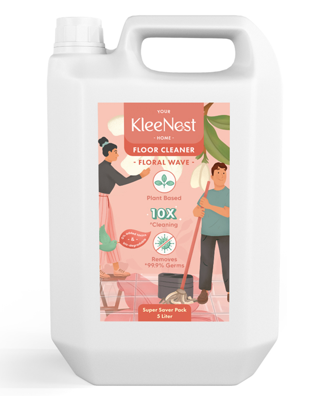 Kleenest 5 Litre Natural Eco-friendly Floor Cleaner, Floral Wave| Removes 99.9% Germs| Plant Based, Non-Toxic, Kids Safe & Pet Friendly| For all Tile, Marble, Granite & wooden floors-image-34