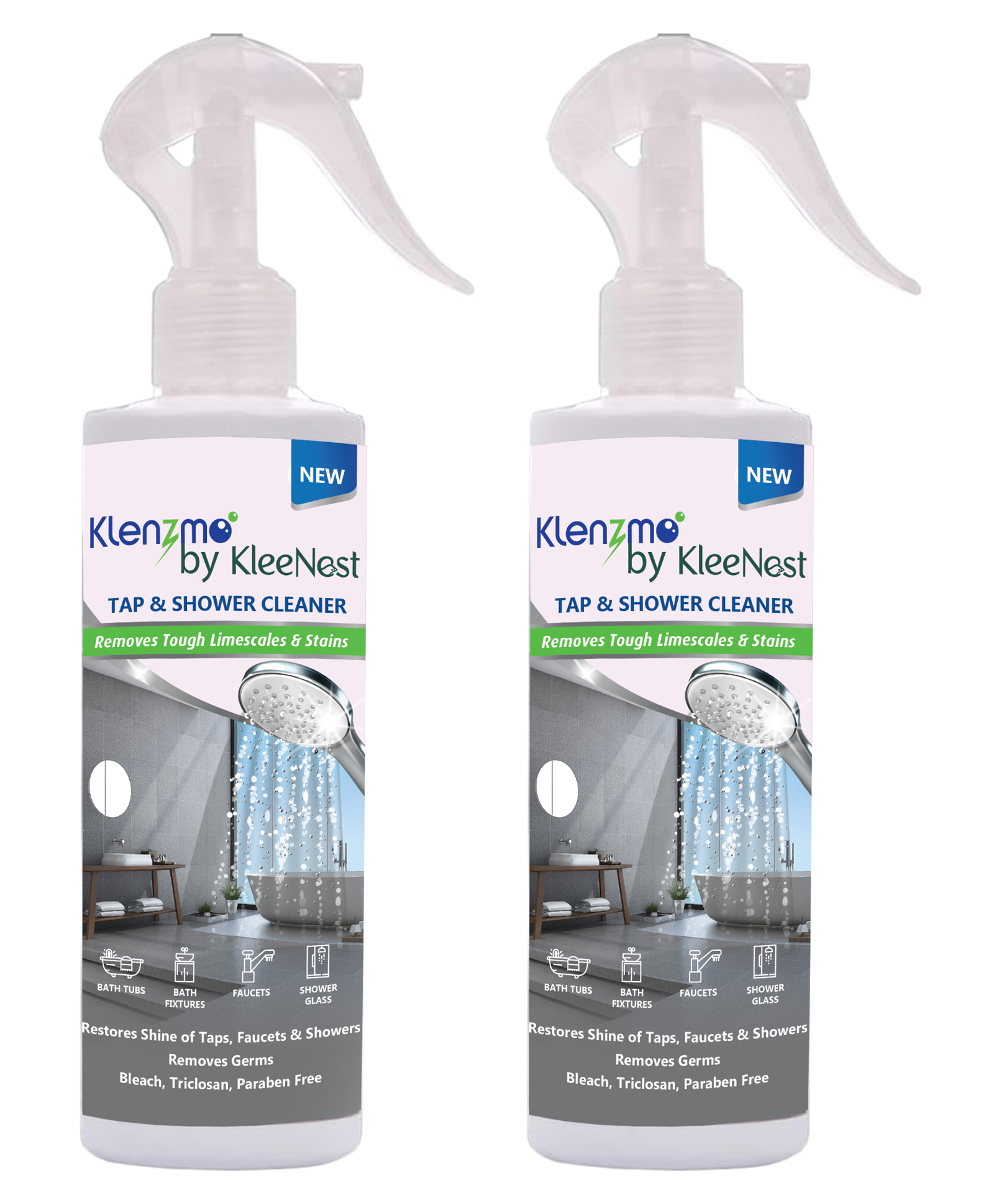 Klenzmo by Kleenest Eco-Friendly Hard Water Stain Cleaner 270ml (Pack of 2) | Limescale & Stain Remover for Taps, Faucets, Basins & Showers