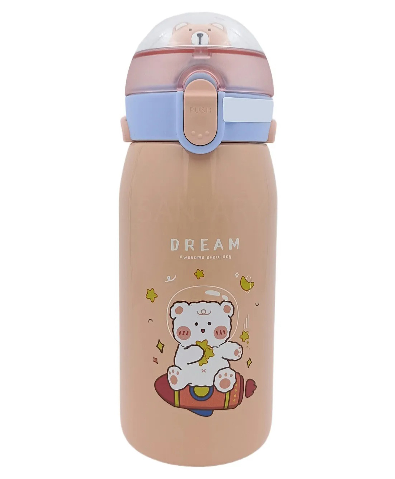 SANJARY BPA Free Double Walled Vacuum Insulated Stainless Steel Cartoon Print Water Bottle with Straw For Kids 530 ml color & design may vary-image-12
