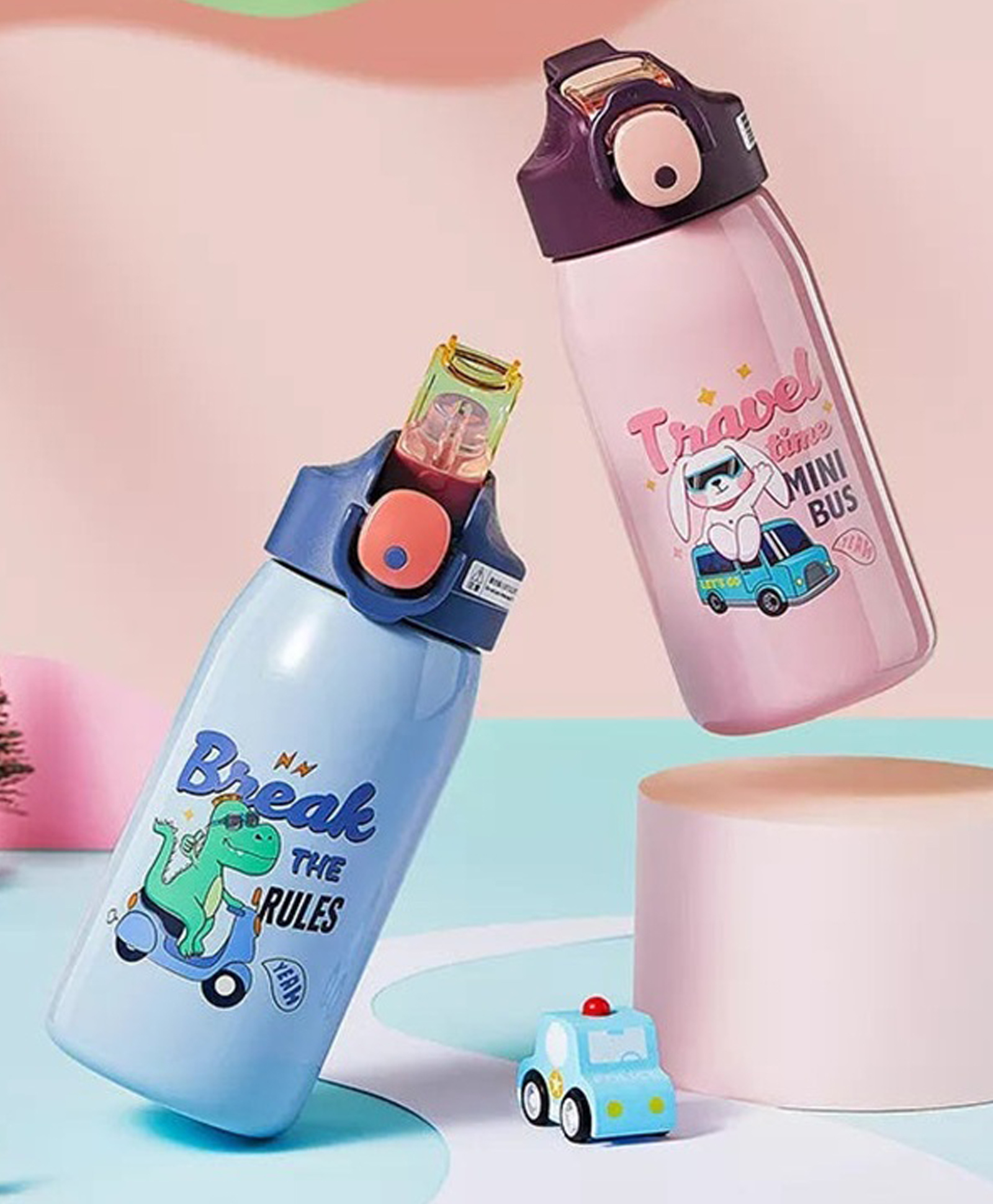 SANJARY Stainless Steel Water Bottle for Kids Fun Designs 530 ml color design may vary-image-5