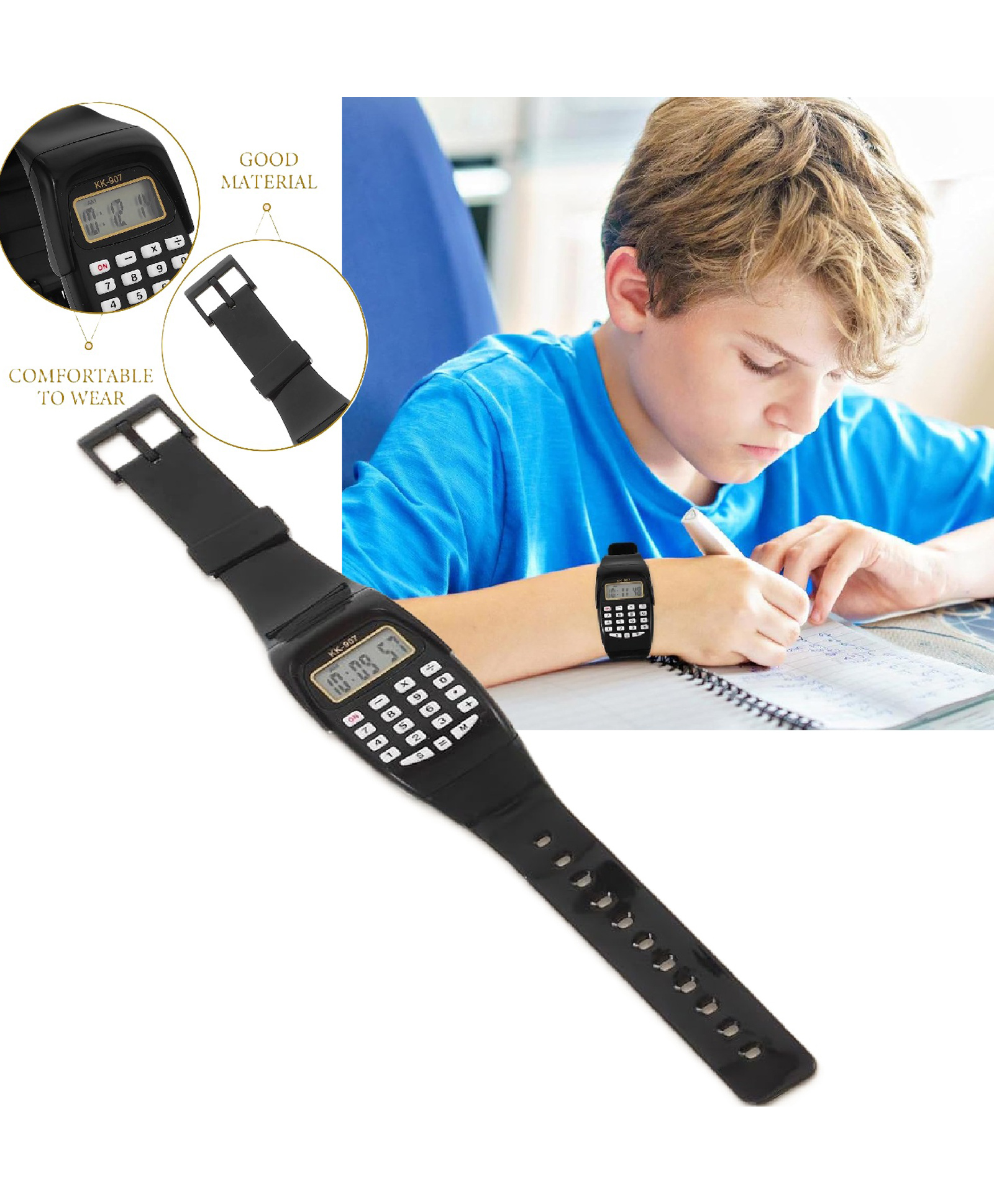 Sanjary Calculators Digital Watch, Wrist Portable Calculator Watch Solve Your Query on time for Kids color design may vary-picture-14