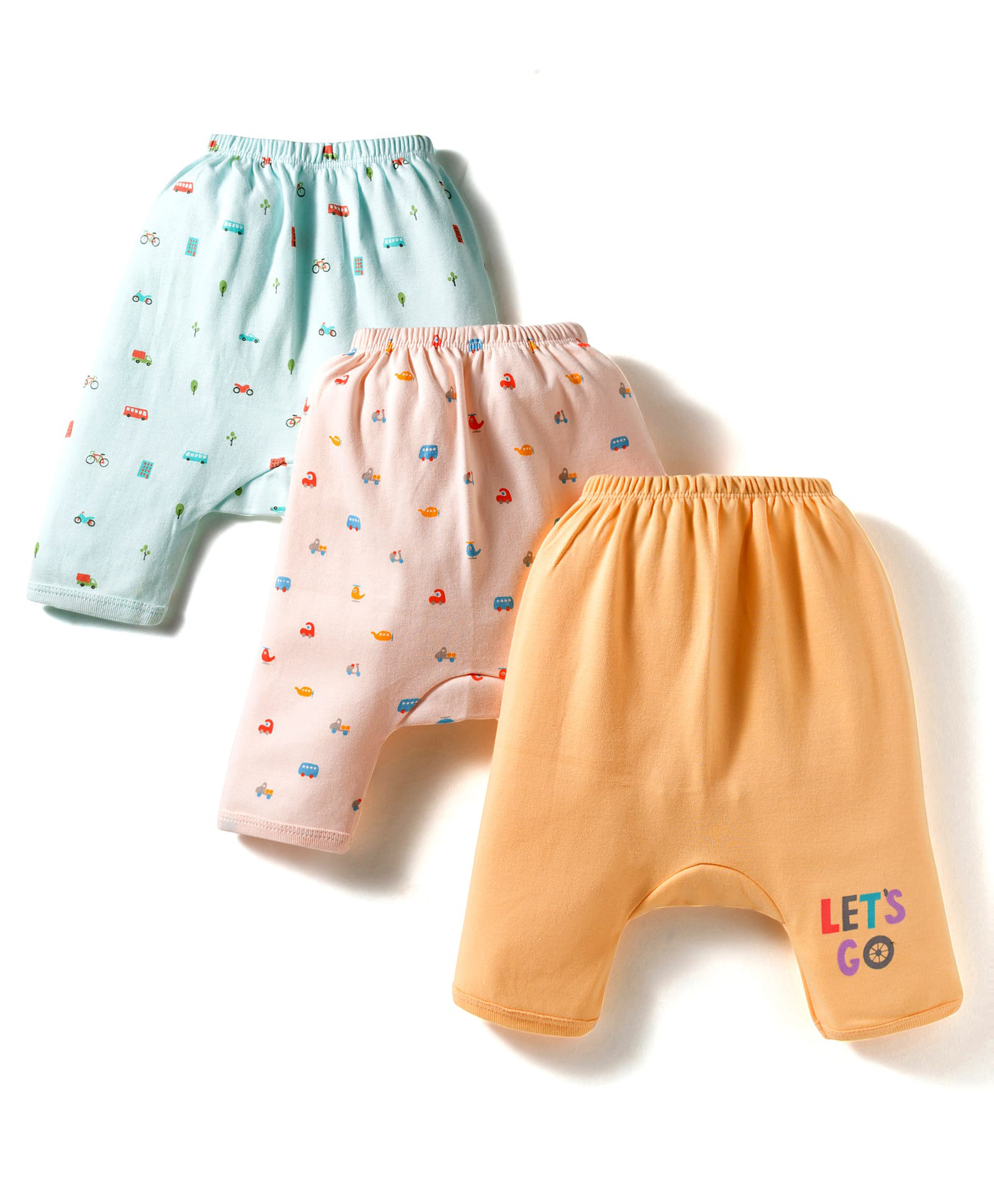 Tango Interlock Knit Full Length Bootie Leggings With Tropical Print Pack of 3 - Light Pink & Yellow-image-34