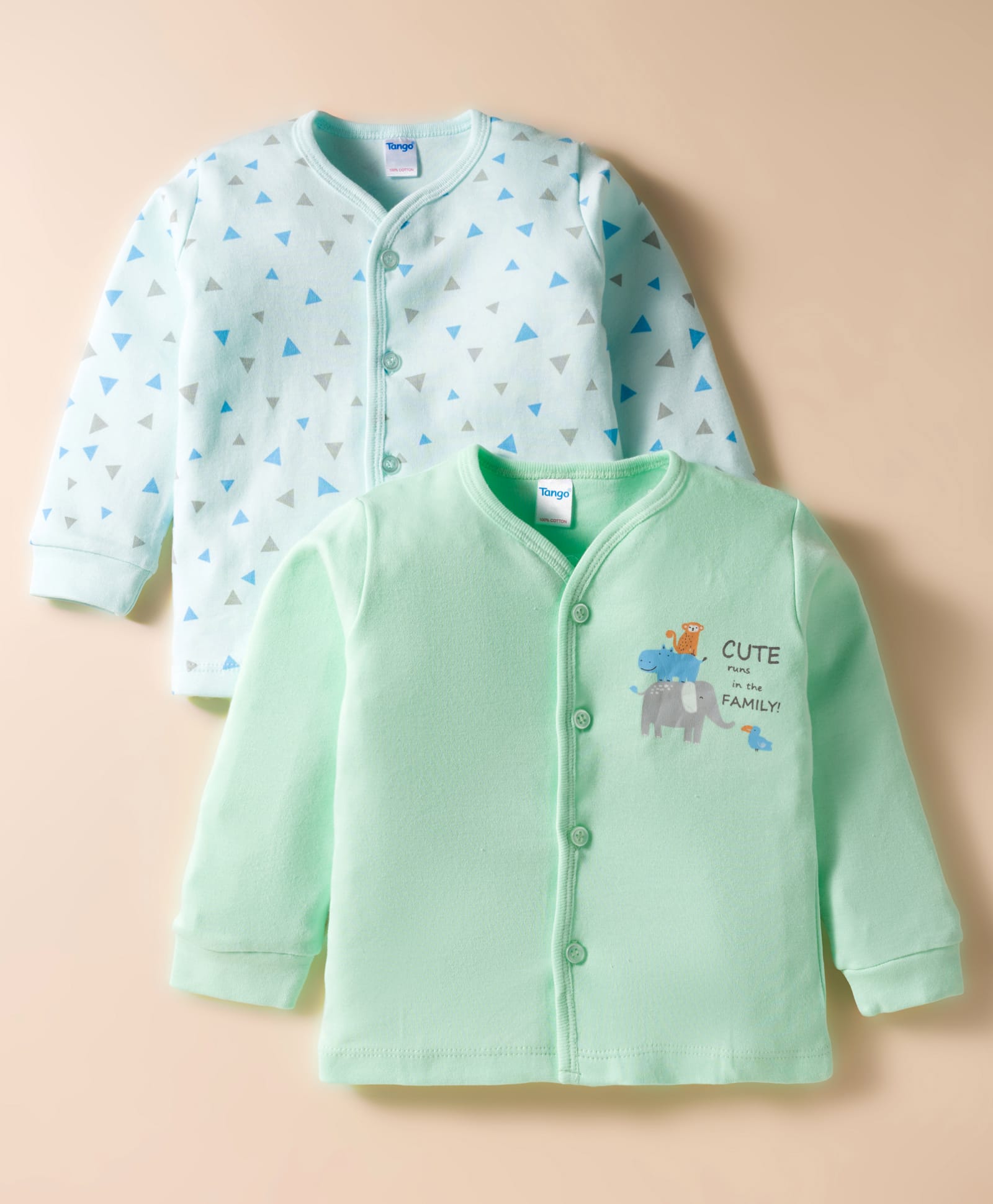 Tango Interlock Knit Full Sleeves Jhablas with Animal Print Pack of 2 - Light Green & Light Blue-picture-28