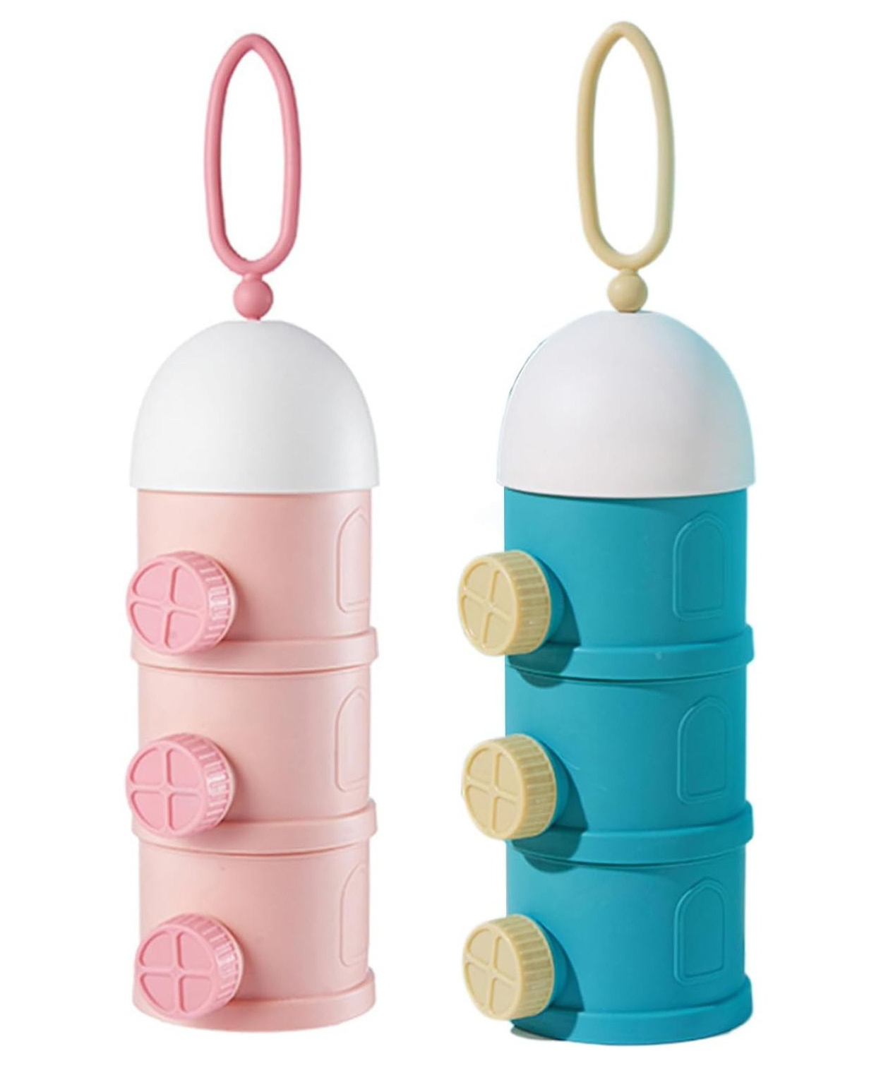 SKB Three Compartment Storage Box Milk Powder Storage Container Snacks Container Infant Formula Dispenser Baby - Color & Design May Vary-image-13