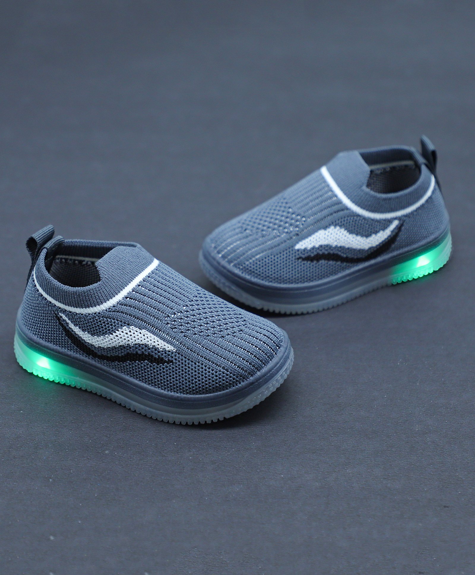 NEW STEPS Wave Designed LED Slip On Shoes - Grey-picture-37