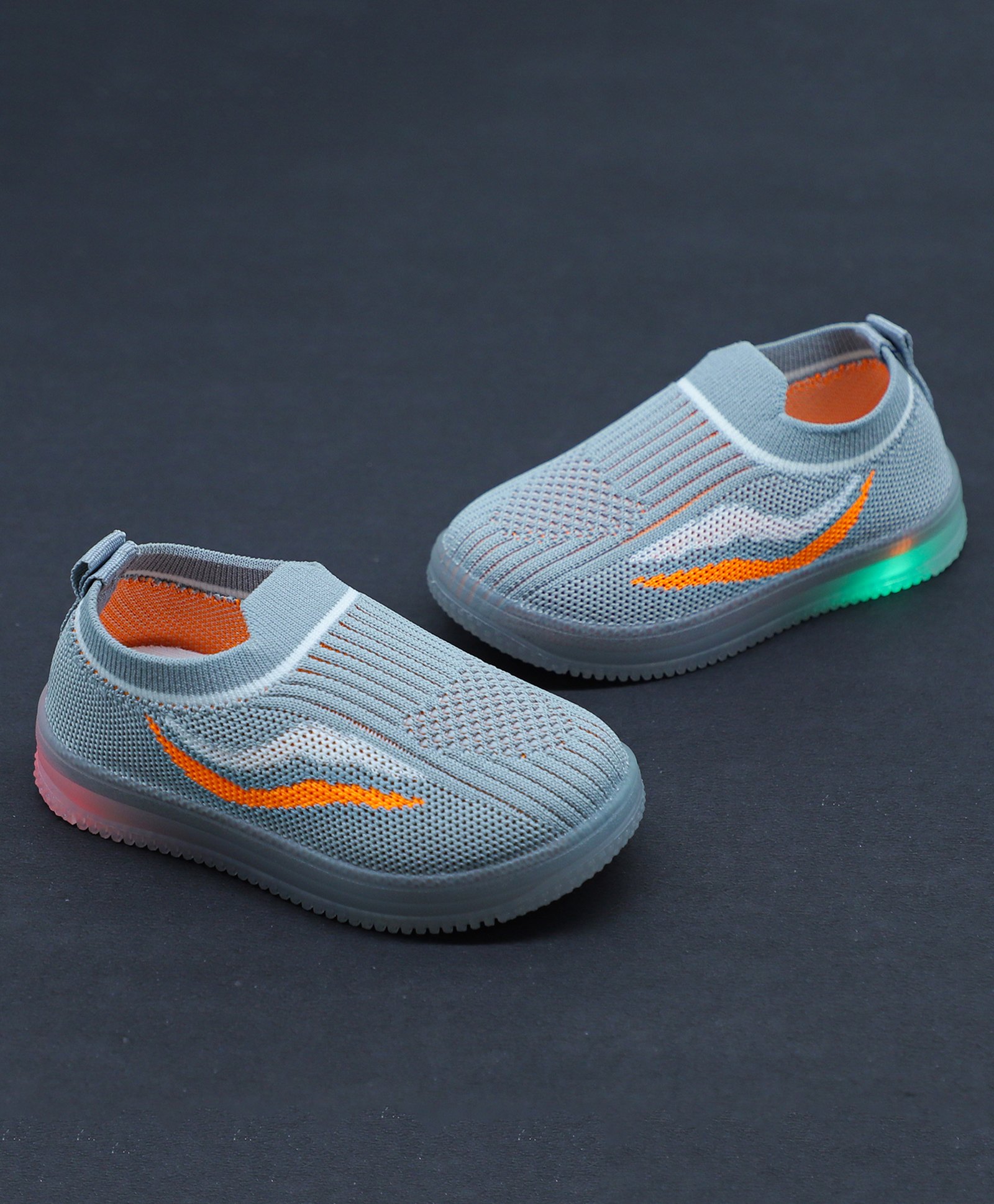 NEW STEPS Wave Designed LED Slip On Shoes - Grey-picture-35