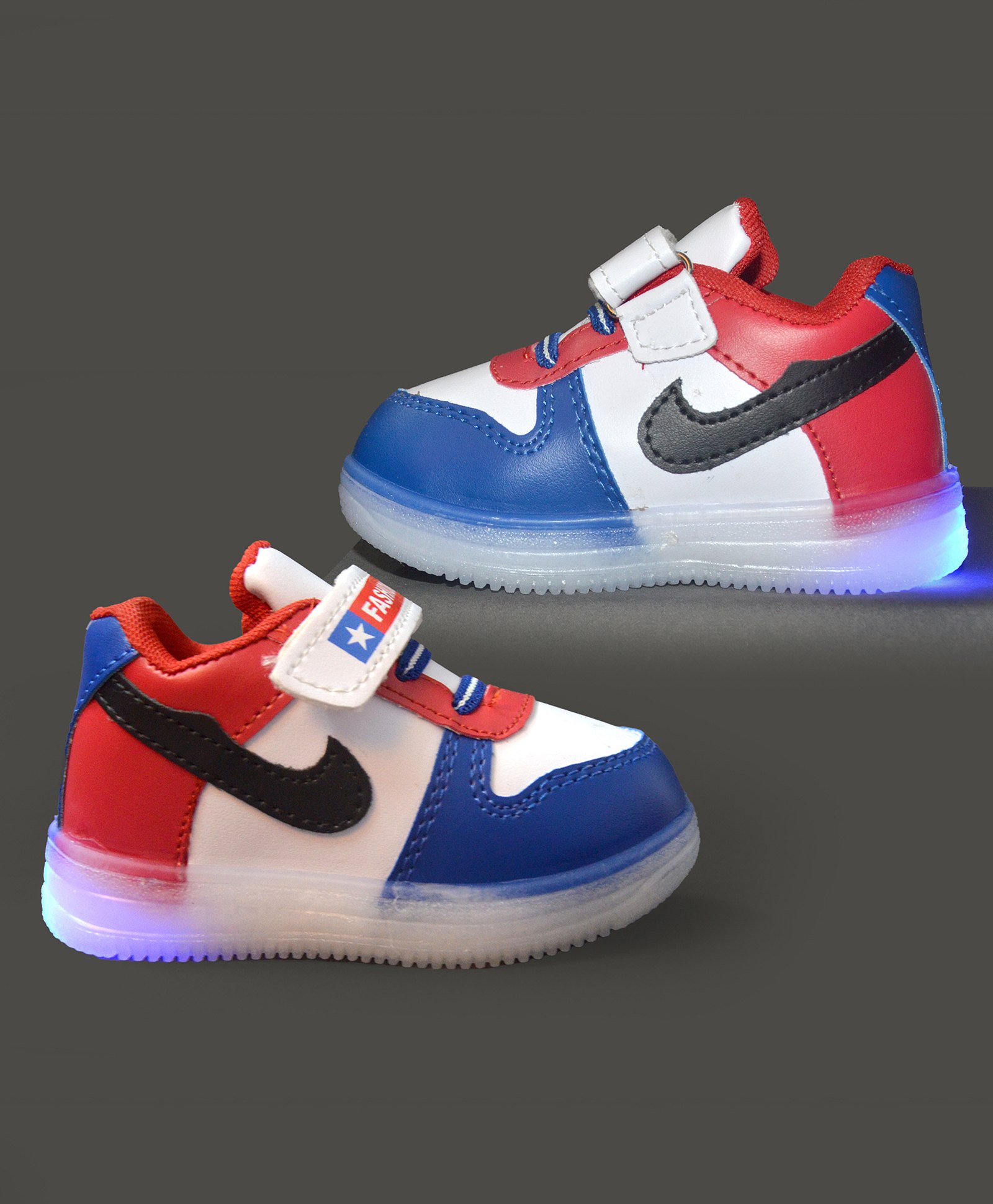 NEW STEPS Colour Blocked LED Velcro Closure Shoes - Red-picture-31