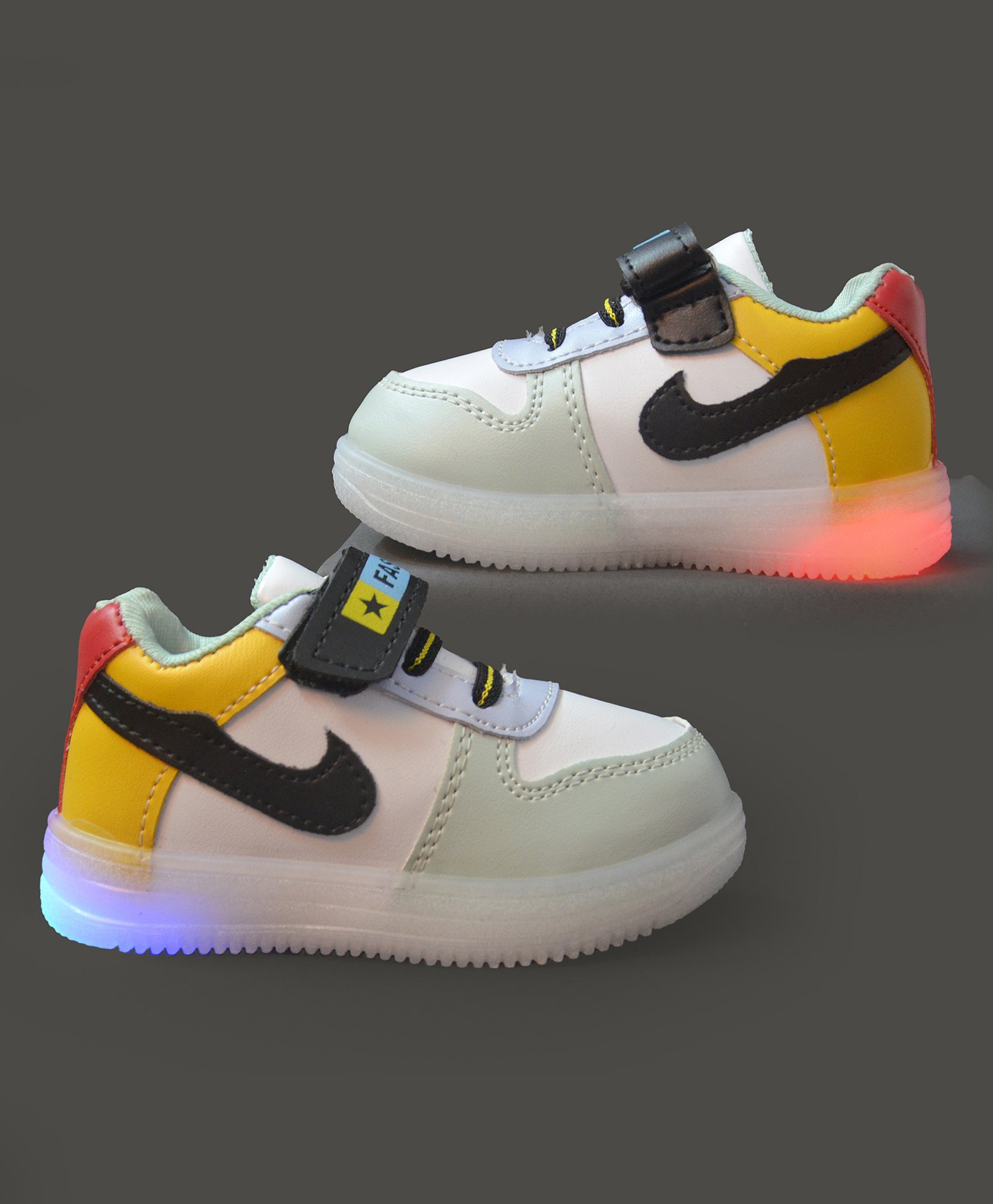 NEW STEPS Colour Blocked LED Velcro Closure Shoes - Yellow-picture-33