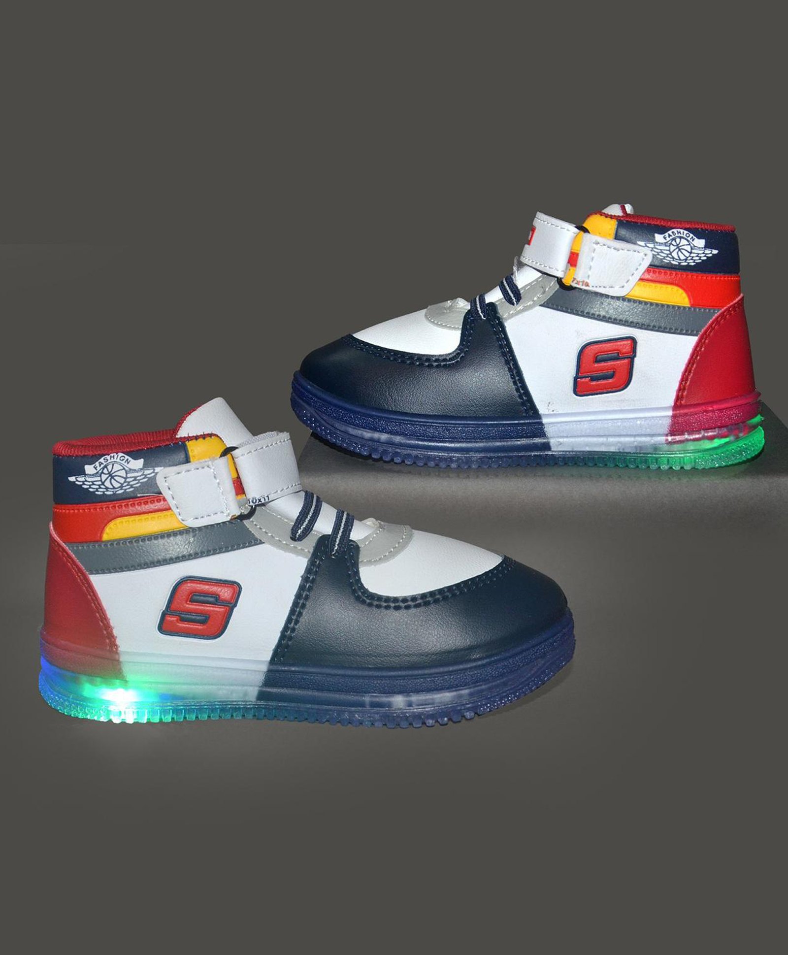 NEW STEPS S Alphabet Patch Detailed LED Shoes - Red-picture-21