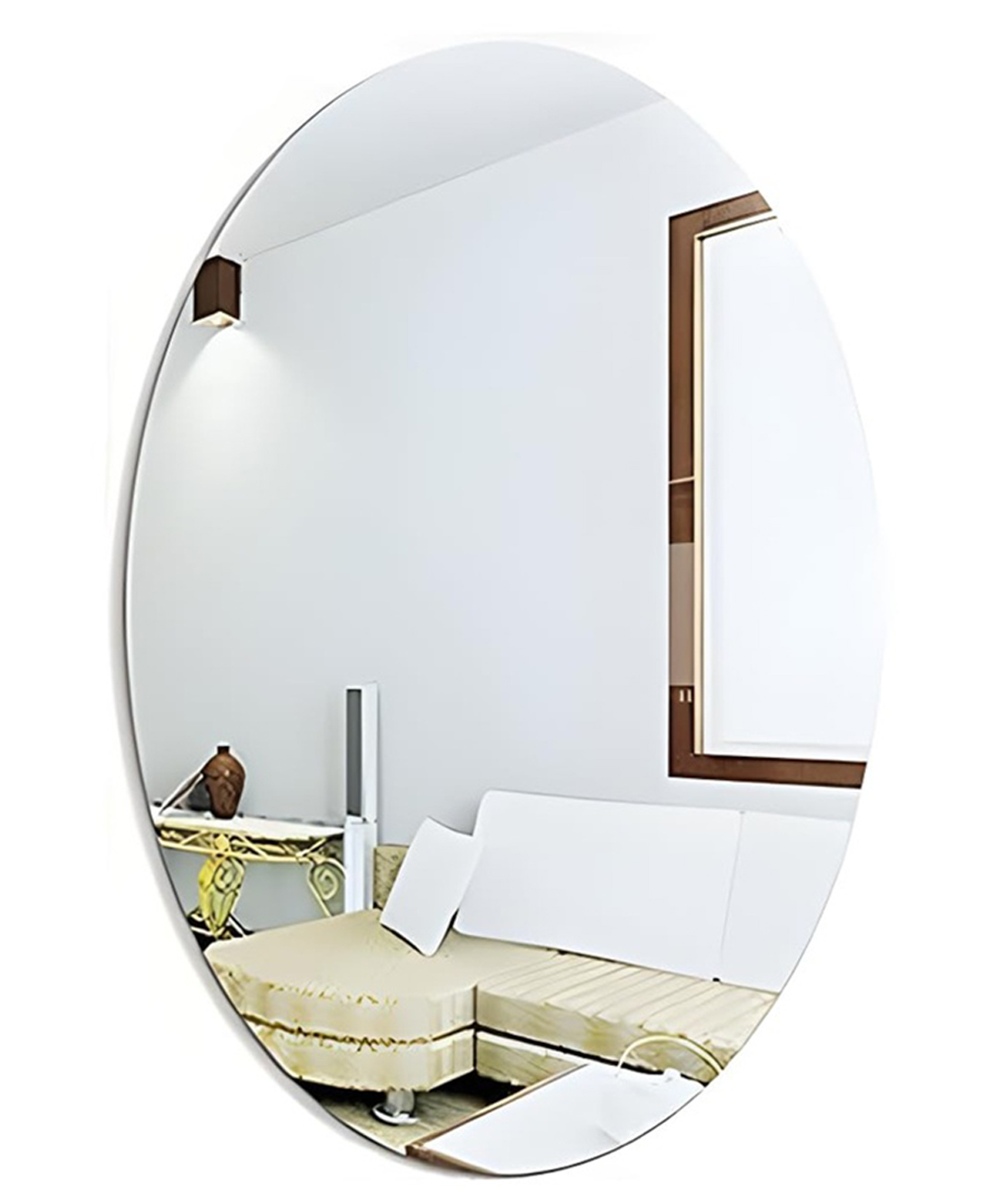 SKB Oval & Square Flexible Acrylic Mirror Sheets Self Adhesive Non-Glass Mirror Tiles Mirror Stickers for Home Wall Decor - (Pack of 2)-image-7
