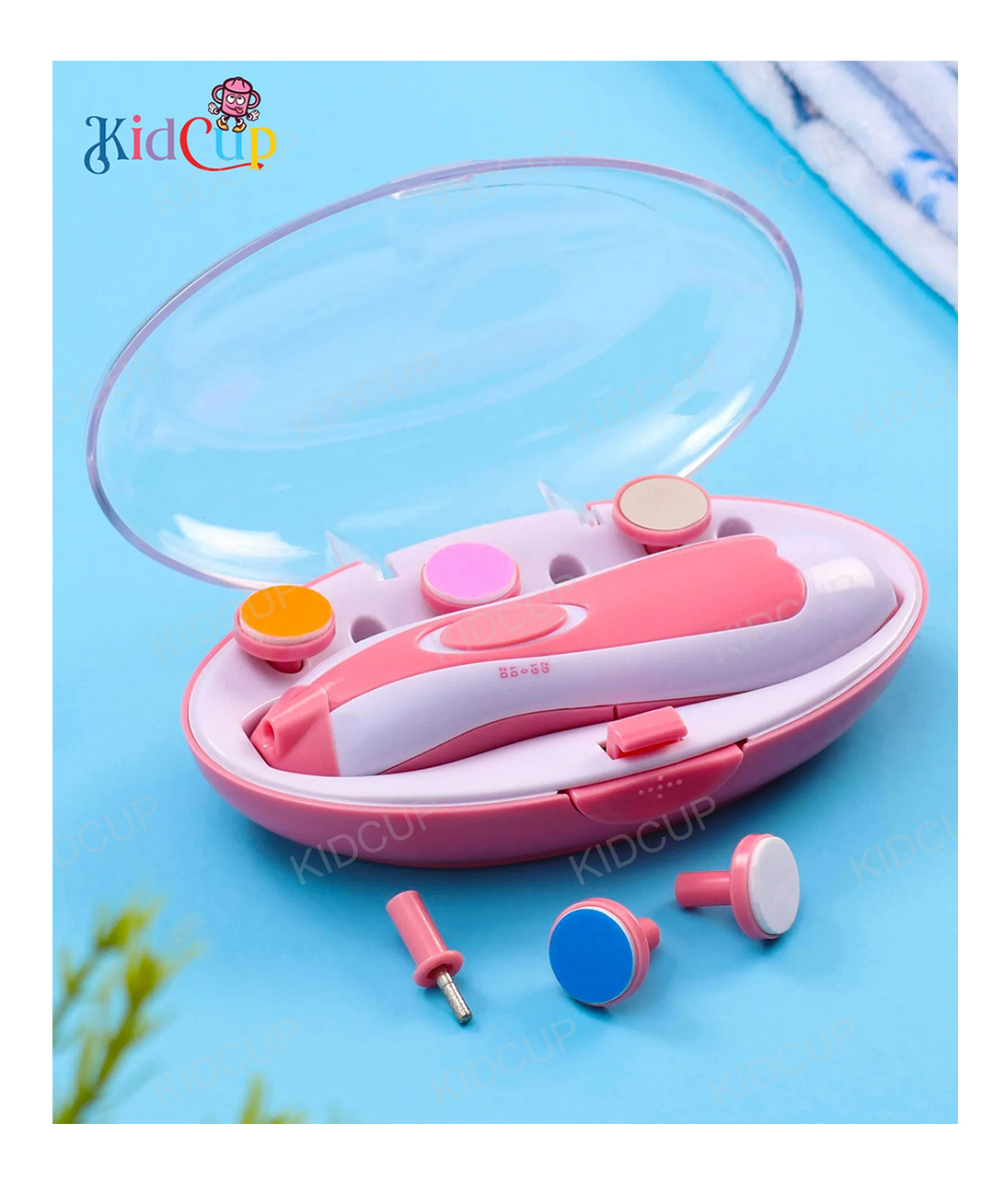 Kidcup Nail Trimmer with 6 attachment and LED Light - Pink-image-20