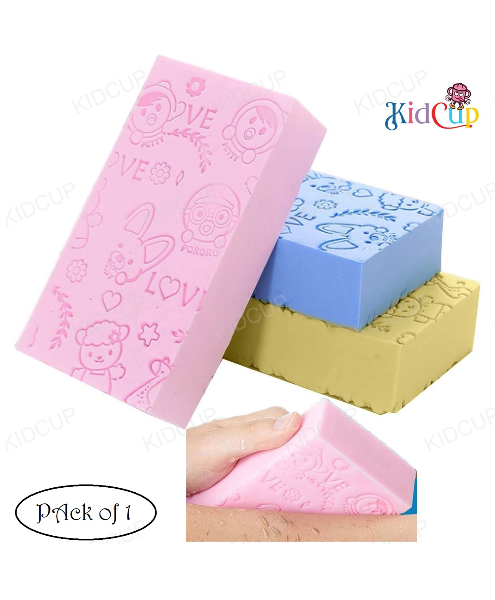 Kidcup Ultra Soft Bath Sponge Soft Bath Scrubber for Kids Body Scrub (Pack of 1) (multicolor)-picture-13