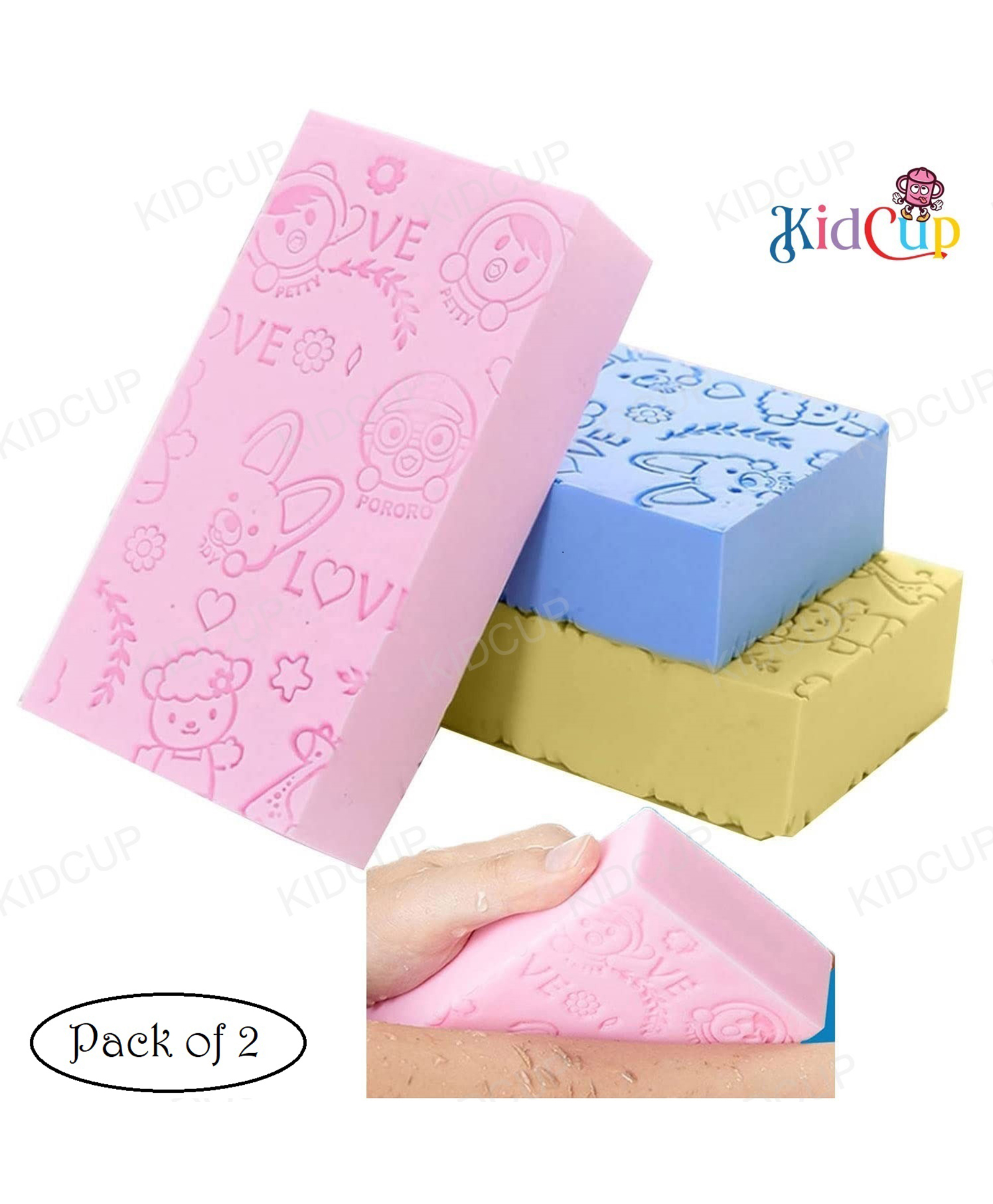 Kidcup Ultra Soft Bath Sponge Soft Bath Scrubber for Kids Body Scrub (Pack of 2) (multicolor)-picture-10