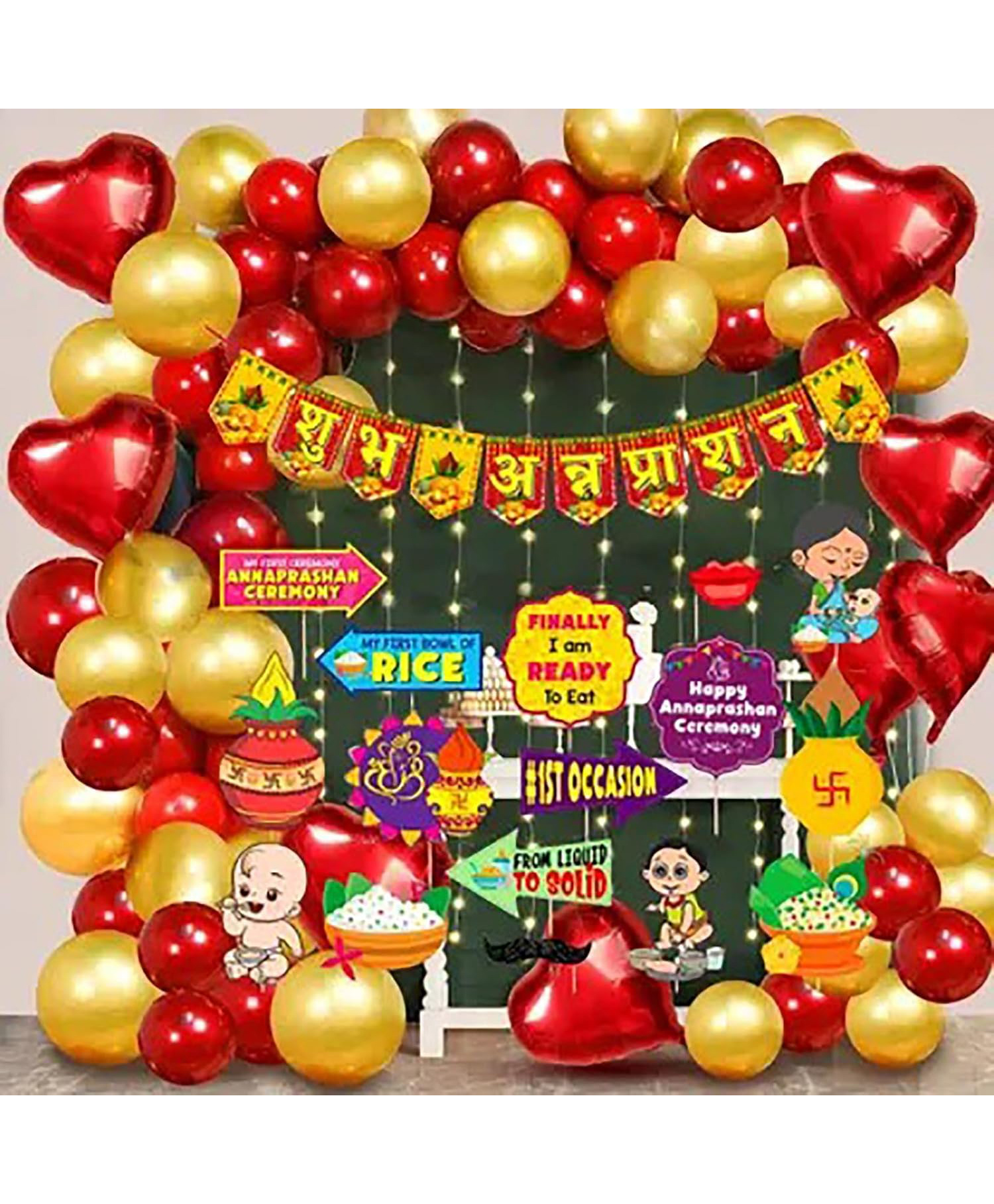 Zyozi Shubh Annaprashan Decorations Item Multicolor - Pack Of 69-picture-28