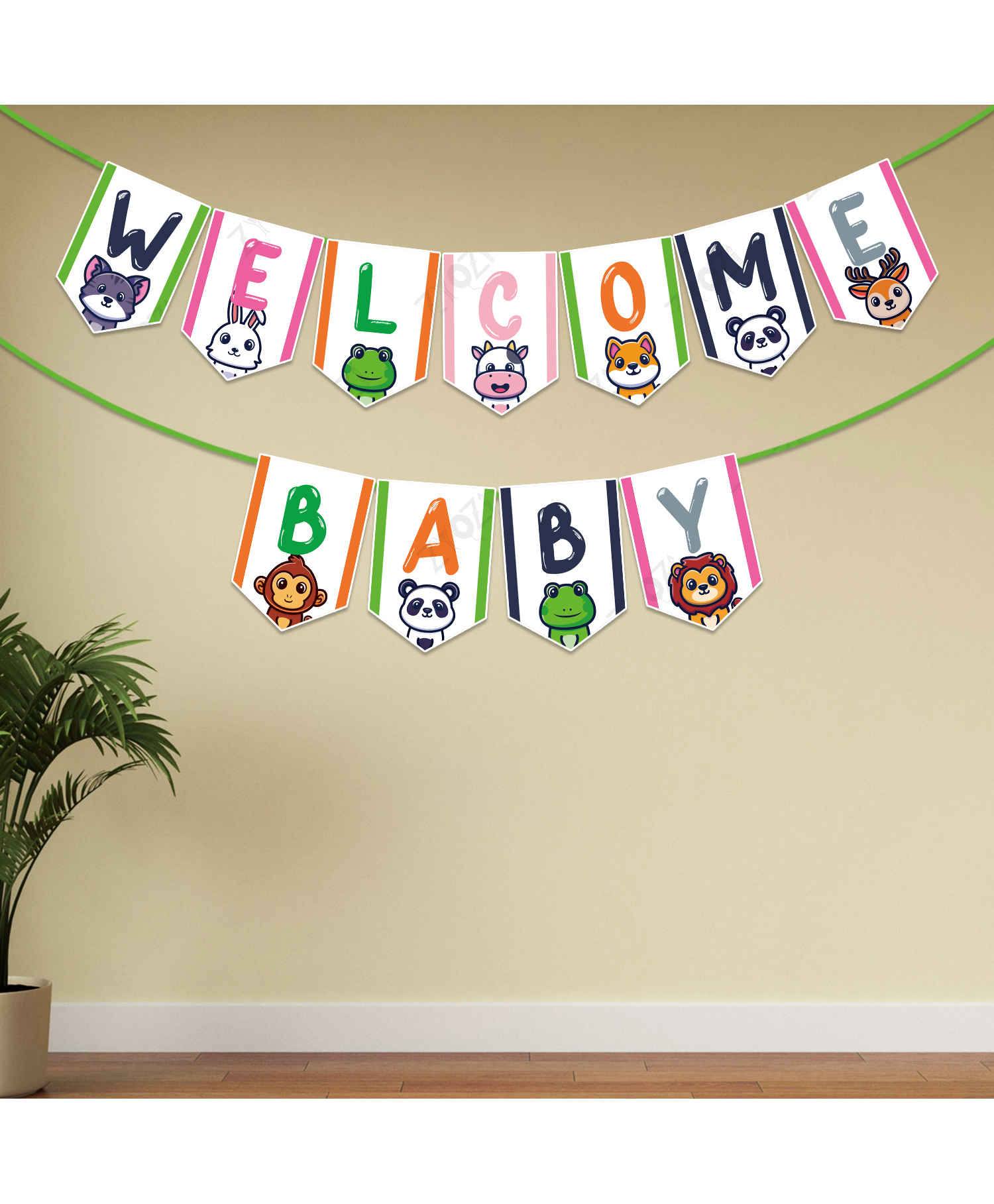 Zyozi MultiColor Baby Shower Banner | Welcome Baby Decorations Items-image-24
