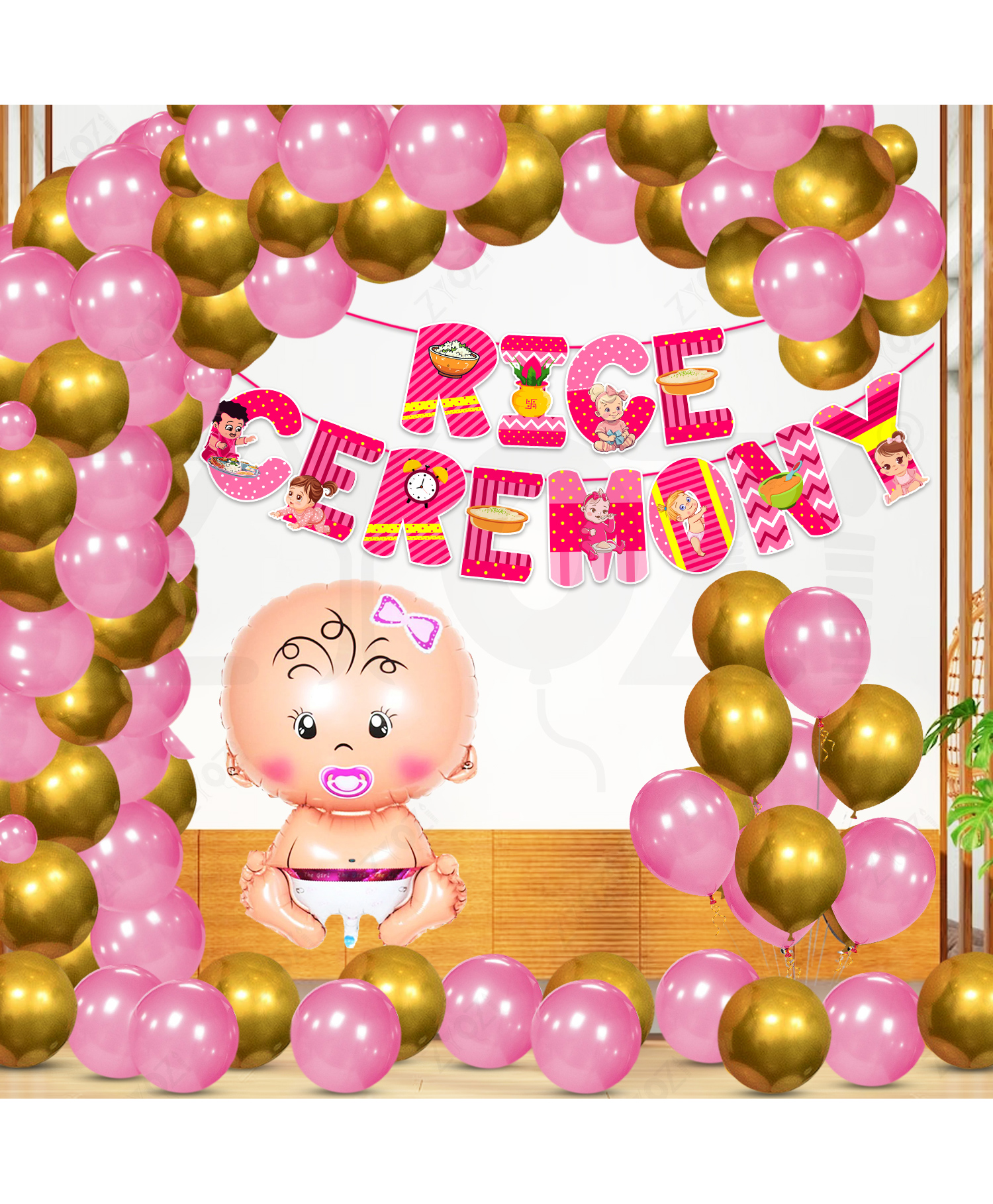 Zyozi Rice Ceremony Decorations Items Pink - Pack Of 53-picture-33