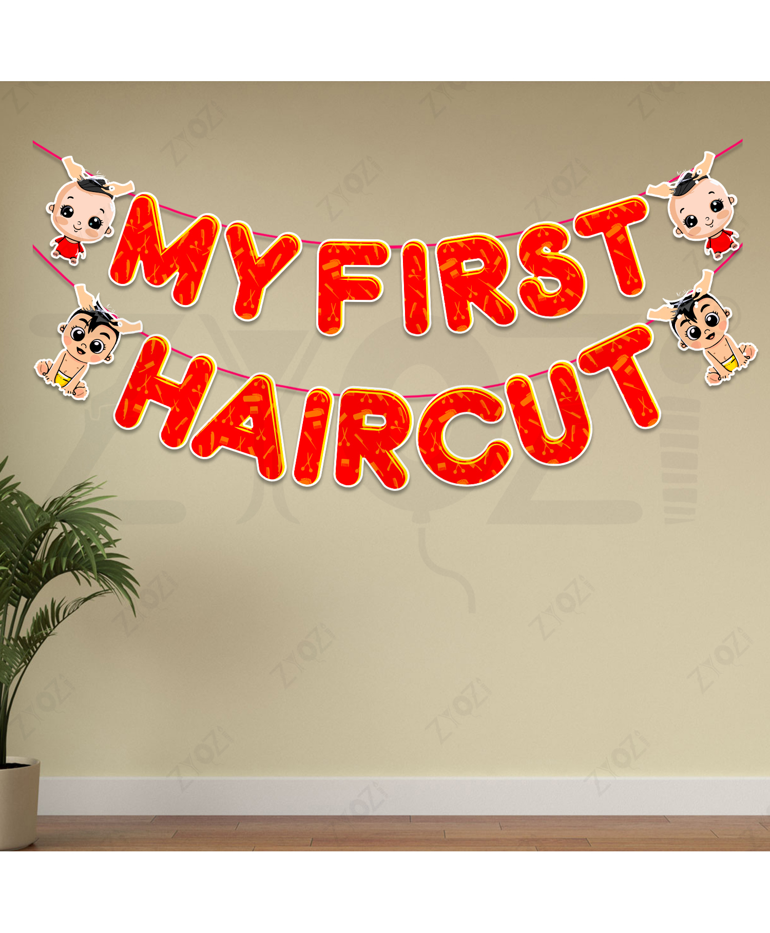 Zyozi My First Hair Cut Banner, Mundan Ceremony Decorations Kit-picture-20