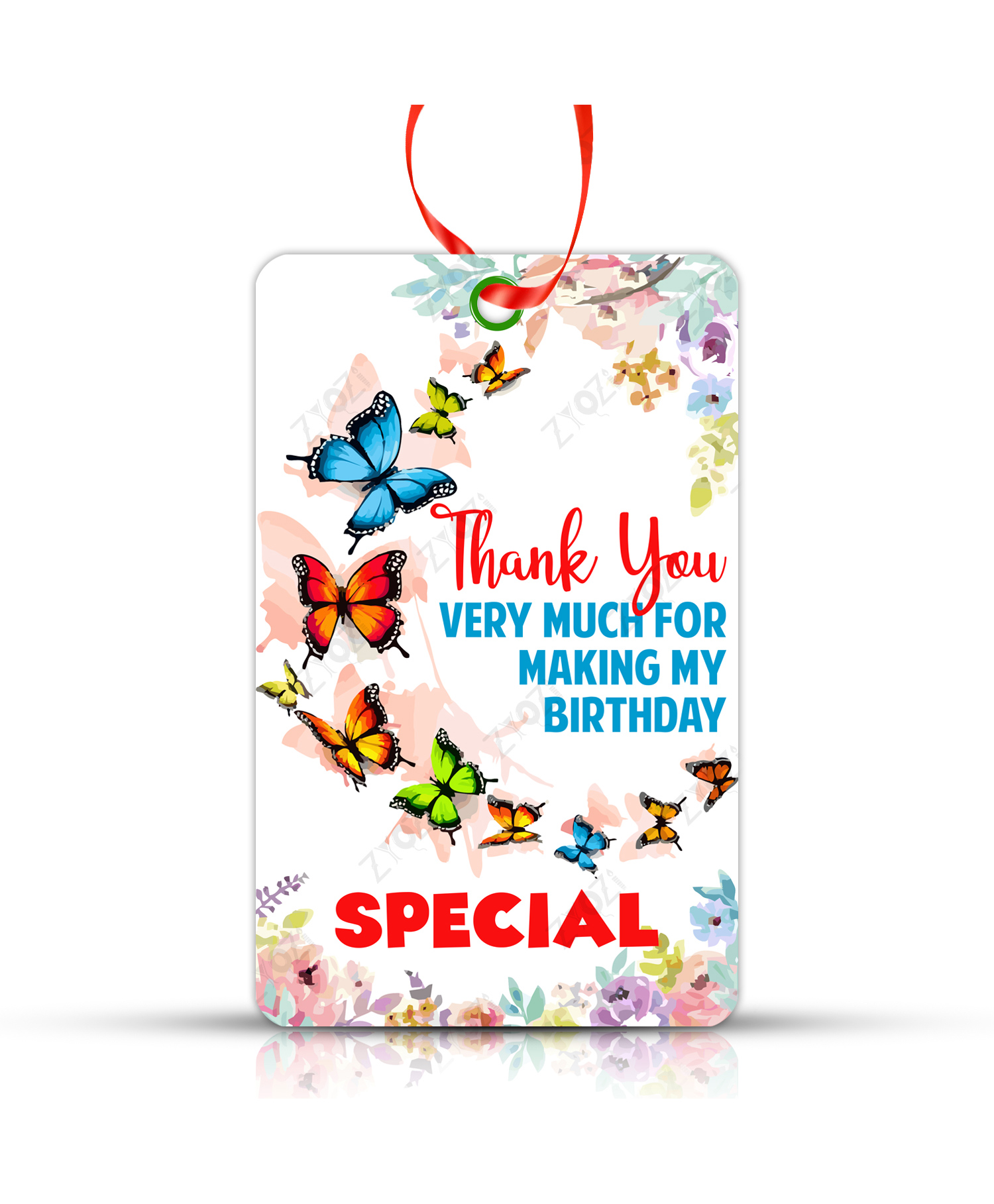ZYOZI Making My Birthday Special Butterflies Theme Thank U Cards Multicolor - Pack Of 20-picture-0