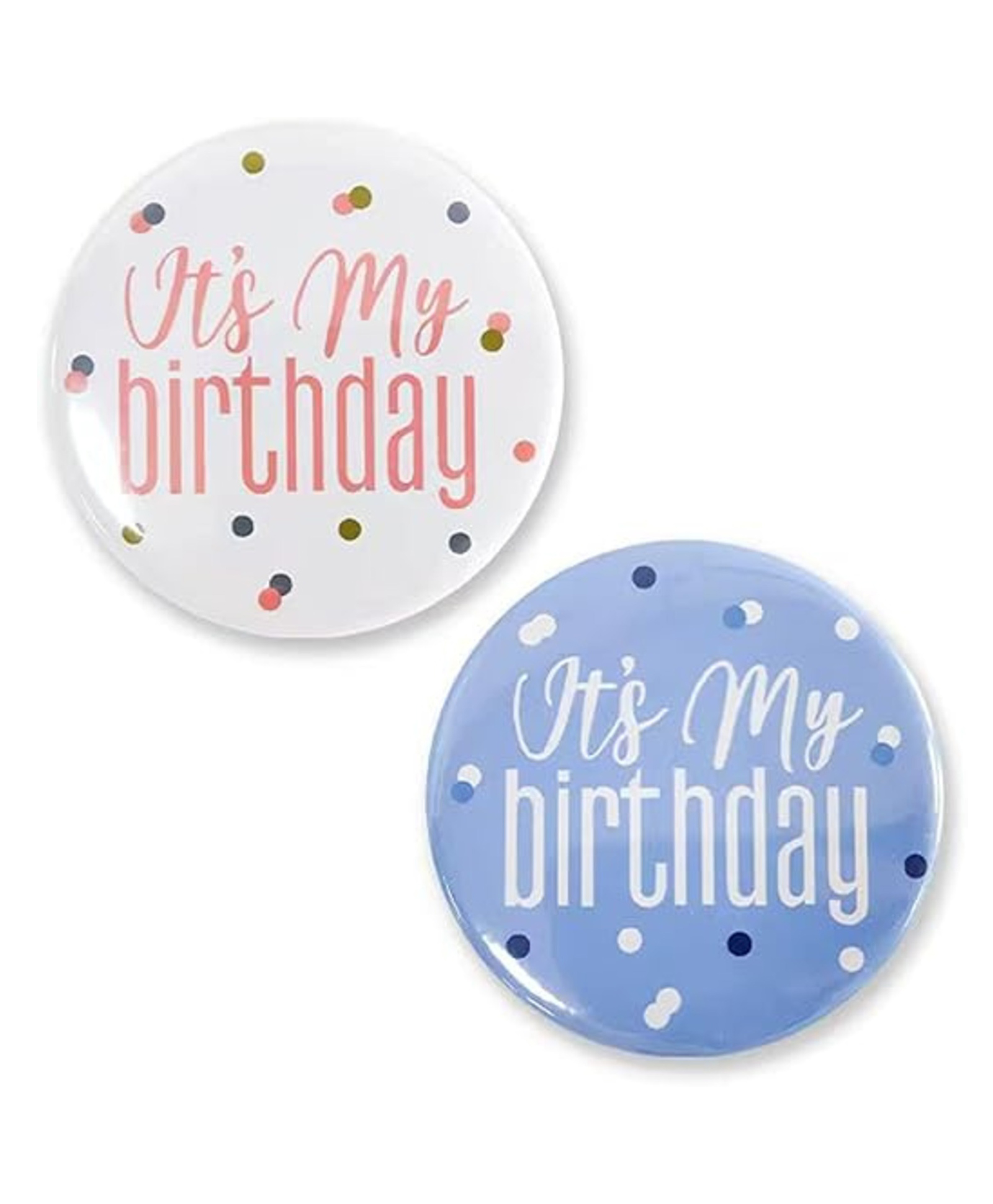 Zyozi It's My Birthday Button Badge Pins | Birthday Party Decorations Badge Blue White - 2 Pcs-picture-38